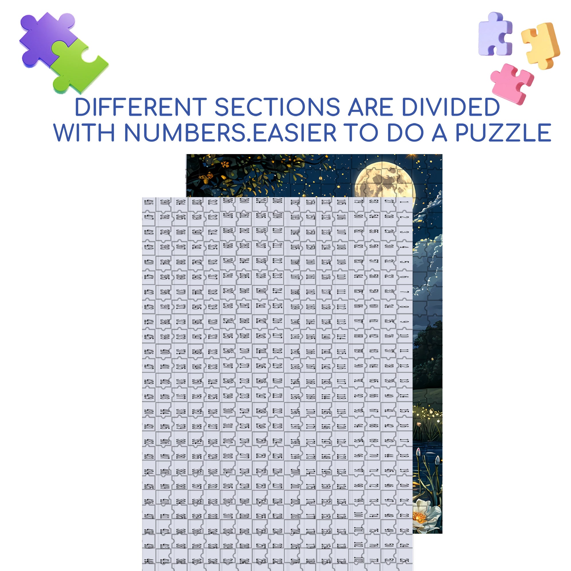 Moonlit Swan 500pcs/1000pcs Jigsaw Puzzle, Scratch-Resistant, Interactive Family Game & Brain-Boosting DIY Decor, Perfect for Halloween, Christmas & New Year Gifts, Family Puzzle Game