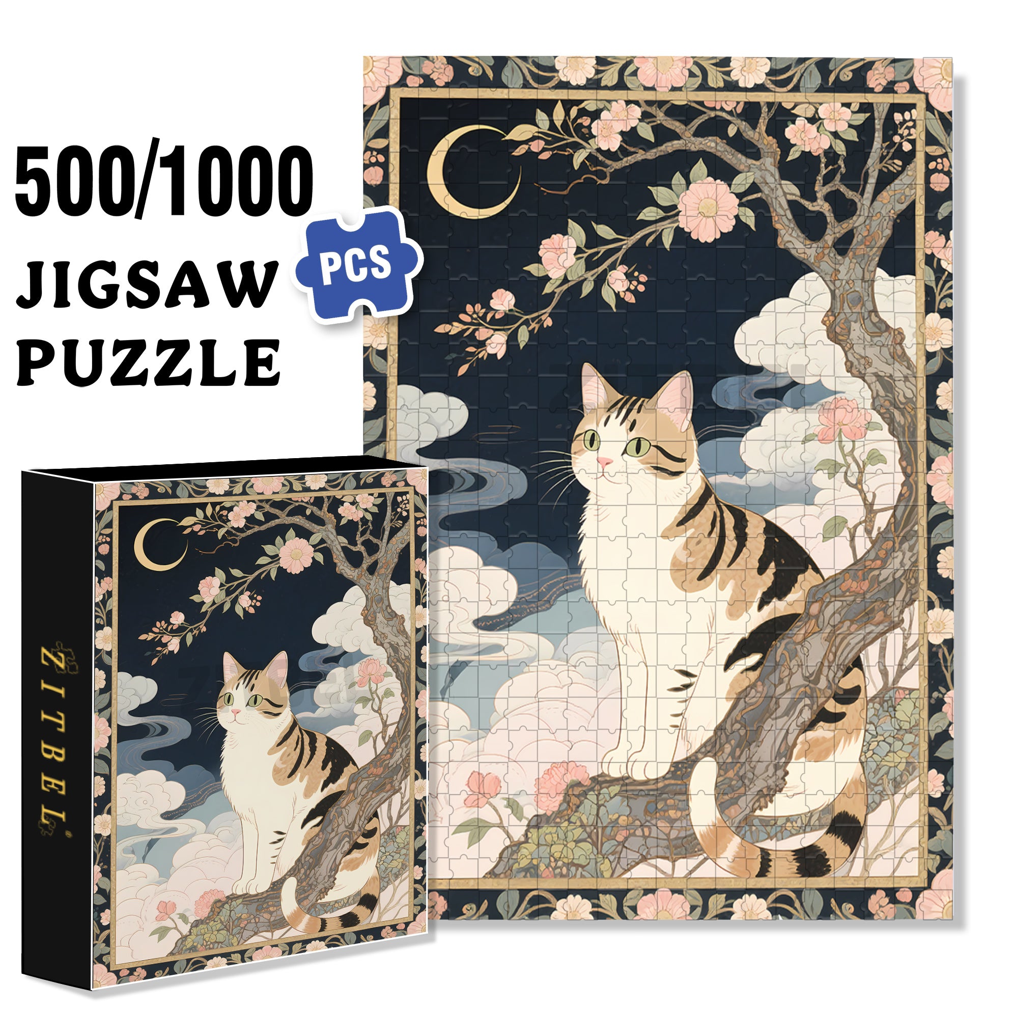 Mysterious Realm 500pcs/1000pcs Jigsaw Puzzle, Scratch-Resistant, Interactive Family Game & Brain-Boosting DIY Decor, Perfect for Halloween, Christmas & New Year Gifts, Family Puzzle Game