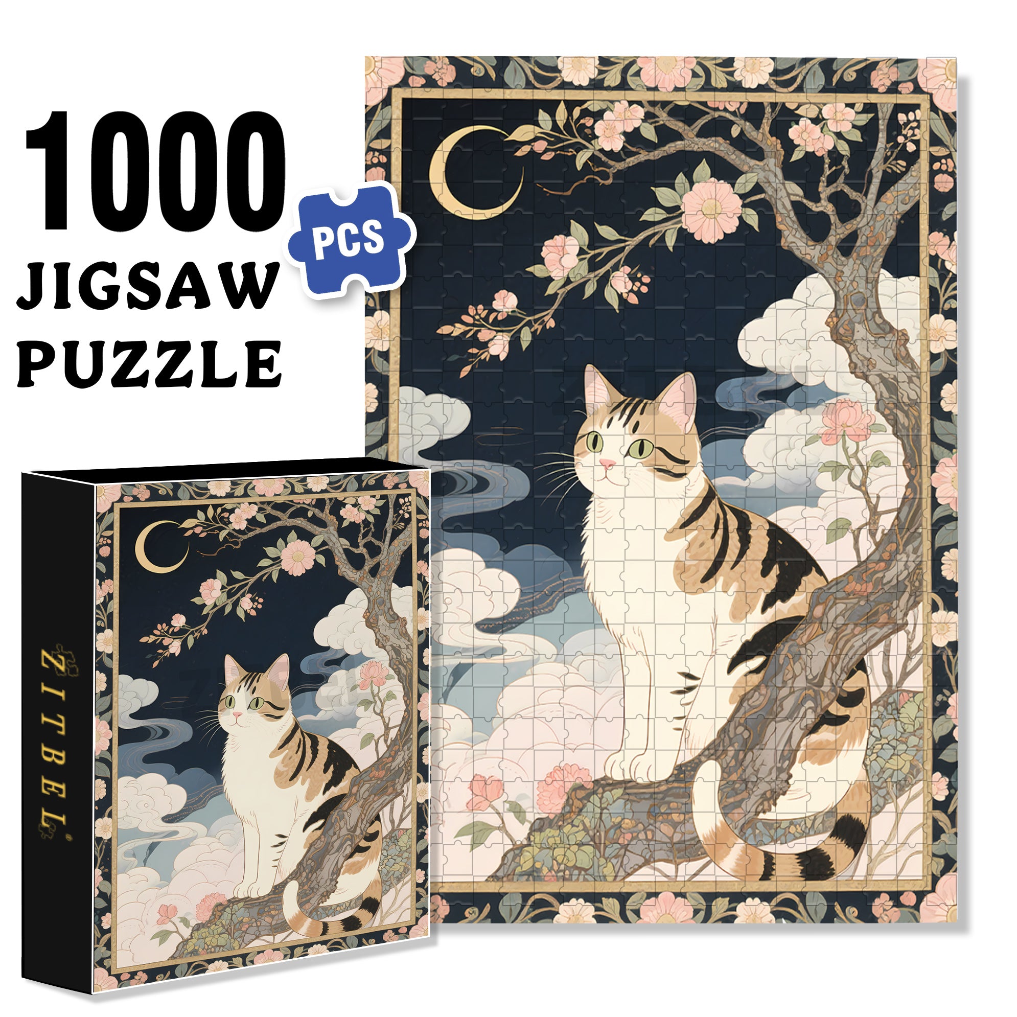 Mysterious Realm 500pcs/1000pcs Jigsaw Puzzle, Scratch-Resistant, Interactive Family Game & Brain-Boosting DIY Decor, Perfect for Halloween, Christmas & New Year Gifts, Family Puzzle Game