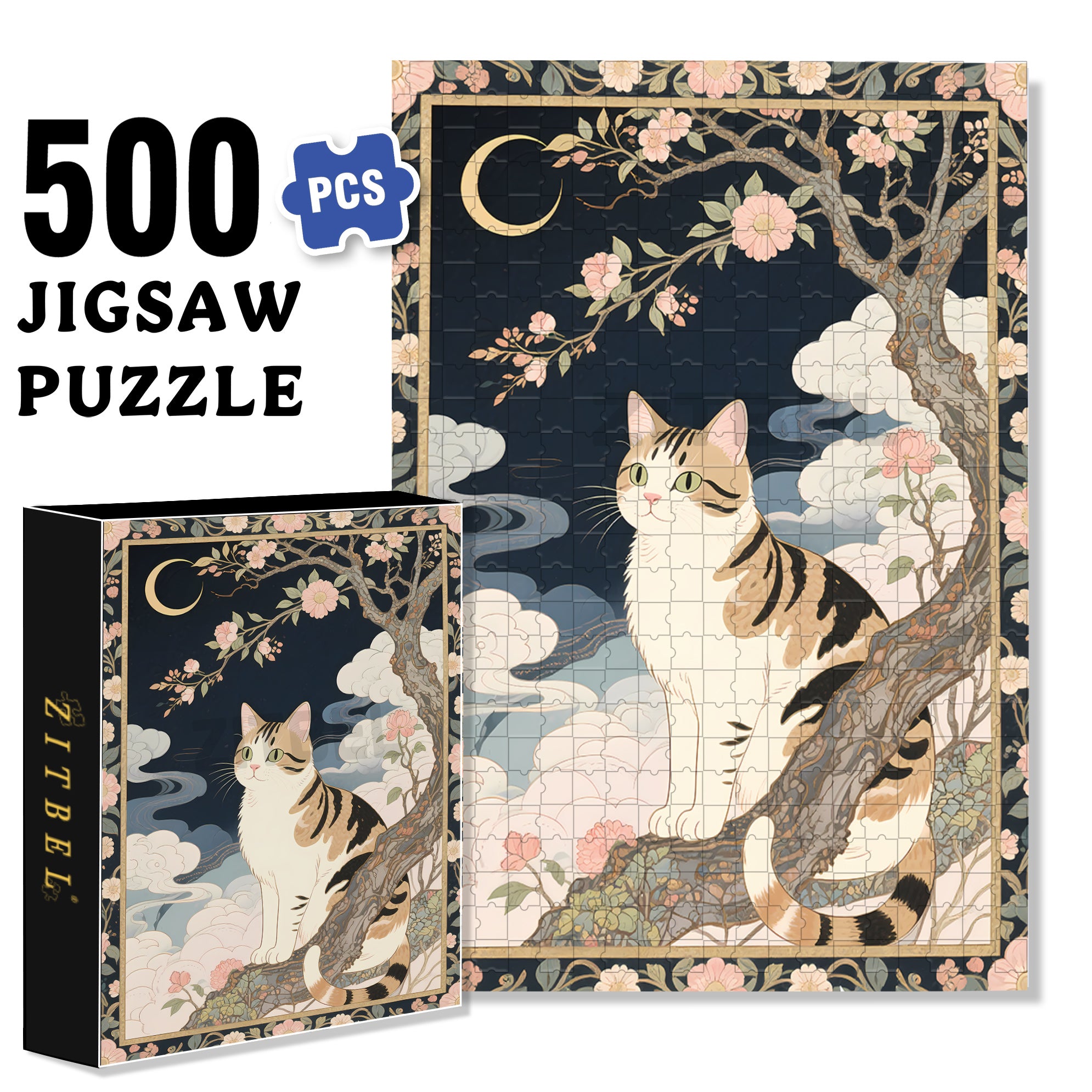Mysterious Realm 500pcs/1000pcs Jigsaw Puzzle, Scratch-Resistant, Interactive Family Game & Brain-Boosting DIY Decor, Perfect for Halloween, Christmas & New Year Gifts, Family Puzzle Game