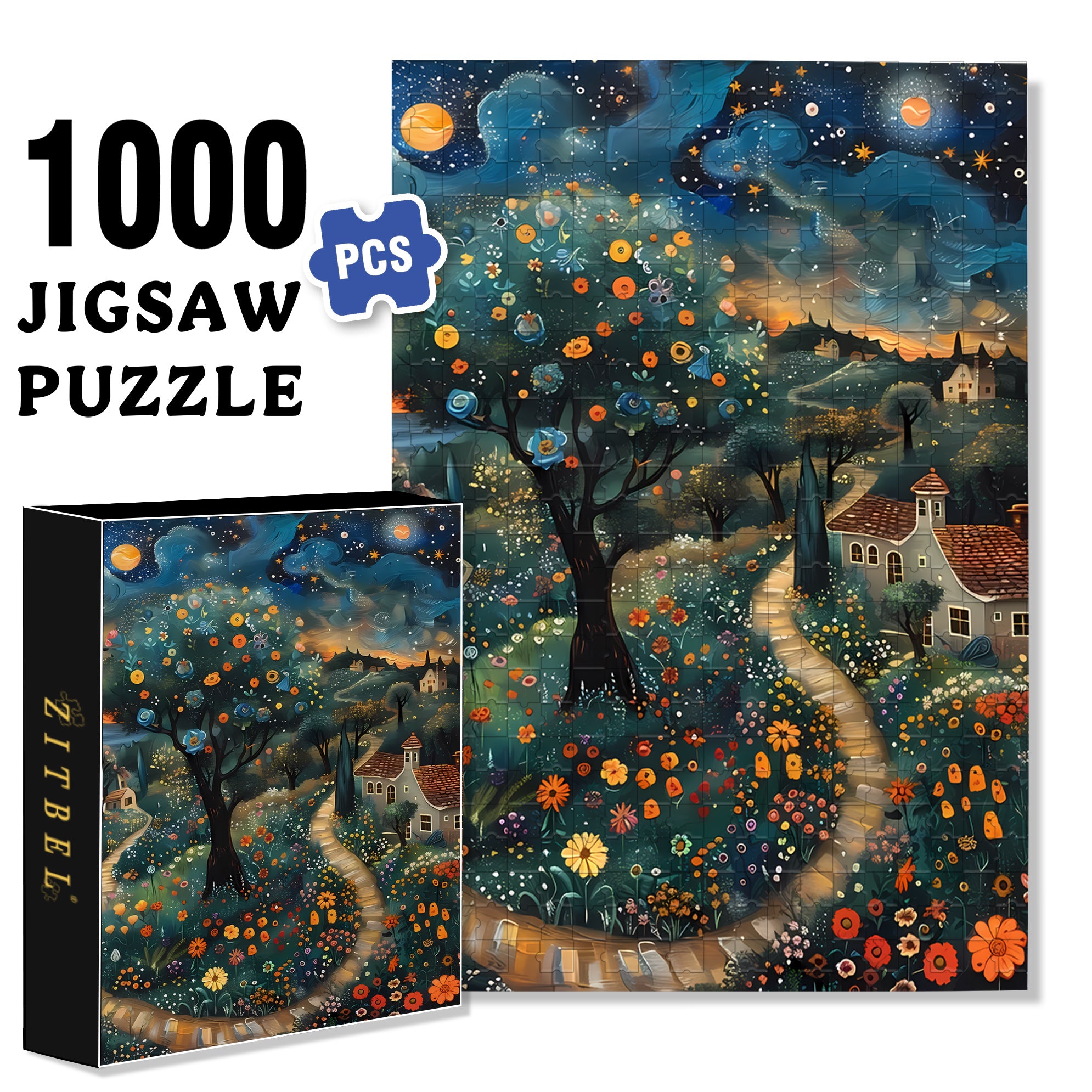 Nakata 500pcs/1000pcs Jigsaw Puzzle, Scratch-Resistant, Interactive Family Game & Brain-Boosting DIY Decor, Perfect for Halloween, Christmas & New Year Gifts, Family Puzzle Game
