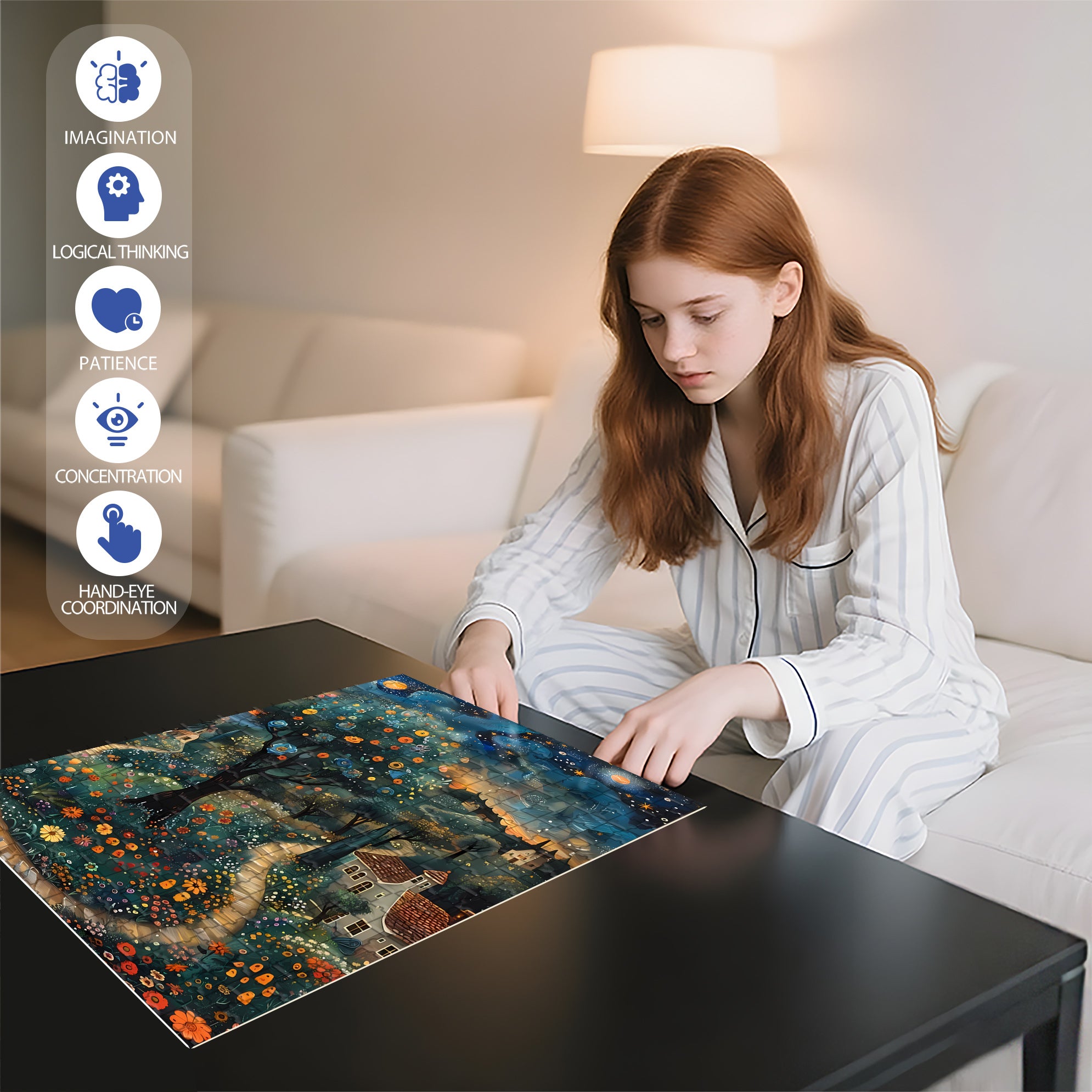 Nakata 500pcs/1000pcs Jigsaw Puzzle, Scratch-Resistant, Interactive Family Game & Brain-Boosting DIY Decor, Perfect for Halloween, Christmas & New Year Gifts, Family Puzzle Game
