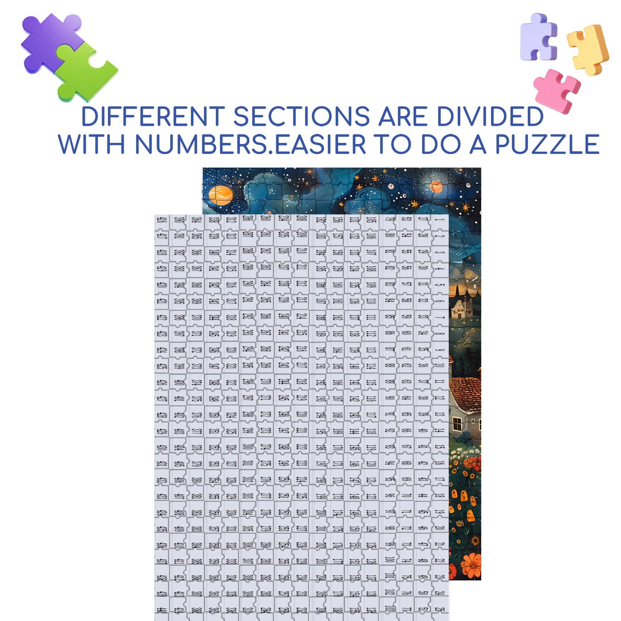 Nakata 500pcs/1000pcs Jigsaw Puzzle, Scratch-Resistant, Interactive Family Game & Brain-Boosting DIY Decor, Perfect for Halloween, Christmas & New Year Gifts, Family Puzzle Game