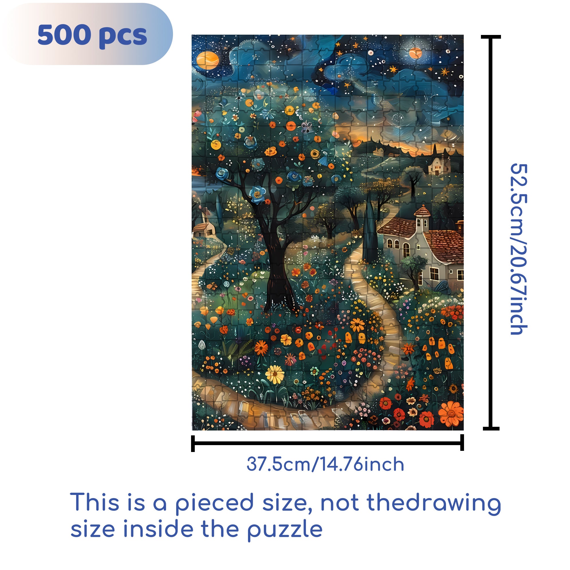 Nakata 500pcs/1000pcs Jigsaw Puzzle, Scratch-Resistant, Interactive Family Game & Brain-Boosting DIY Decor, Perfect for Halloween, Christmas & New Year Gifts, Family Puzzle Game
