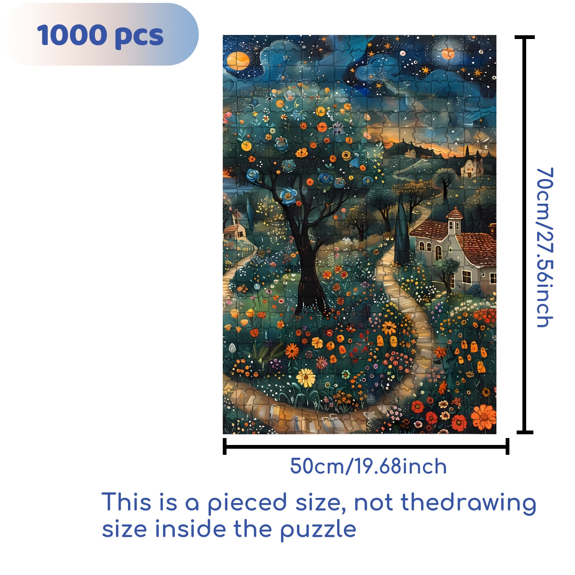 Nakata 500pcs/1000pcs Jigsaw Puzzle, Scratch-Resistant, Interactive Family Game & Brain-Boosting DIY Decor, Perfect for Halloween, Christmas & New Year Gifts, Family Puzzle Game