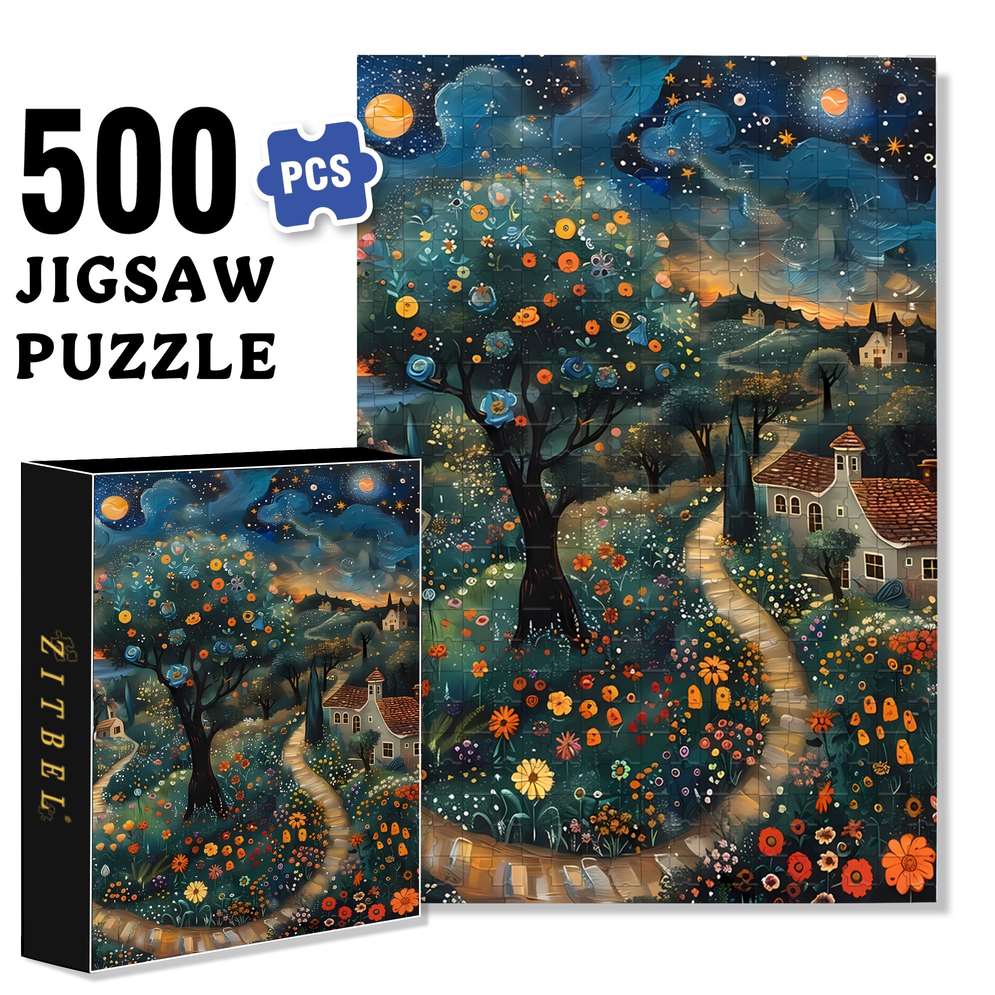 Nakata 500pcs/1000pcs Jigsaw Puzzle, Scratch-Resistant, Interactive Family Game & Brain-Boosting DIY Decor, Perfect for Halloween, Christmas & New Year Gifts, Family Puzzle Game