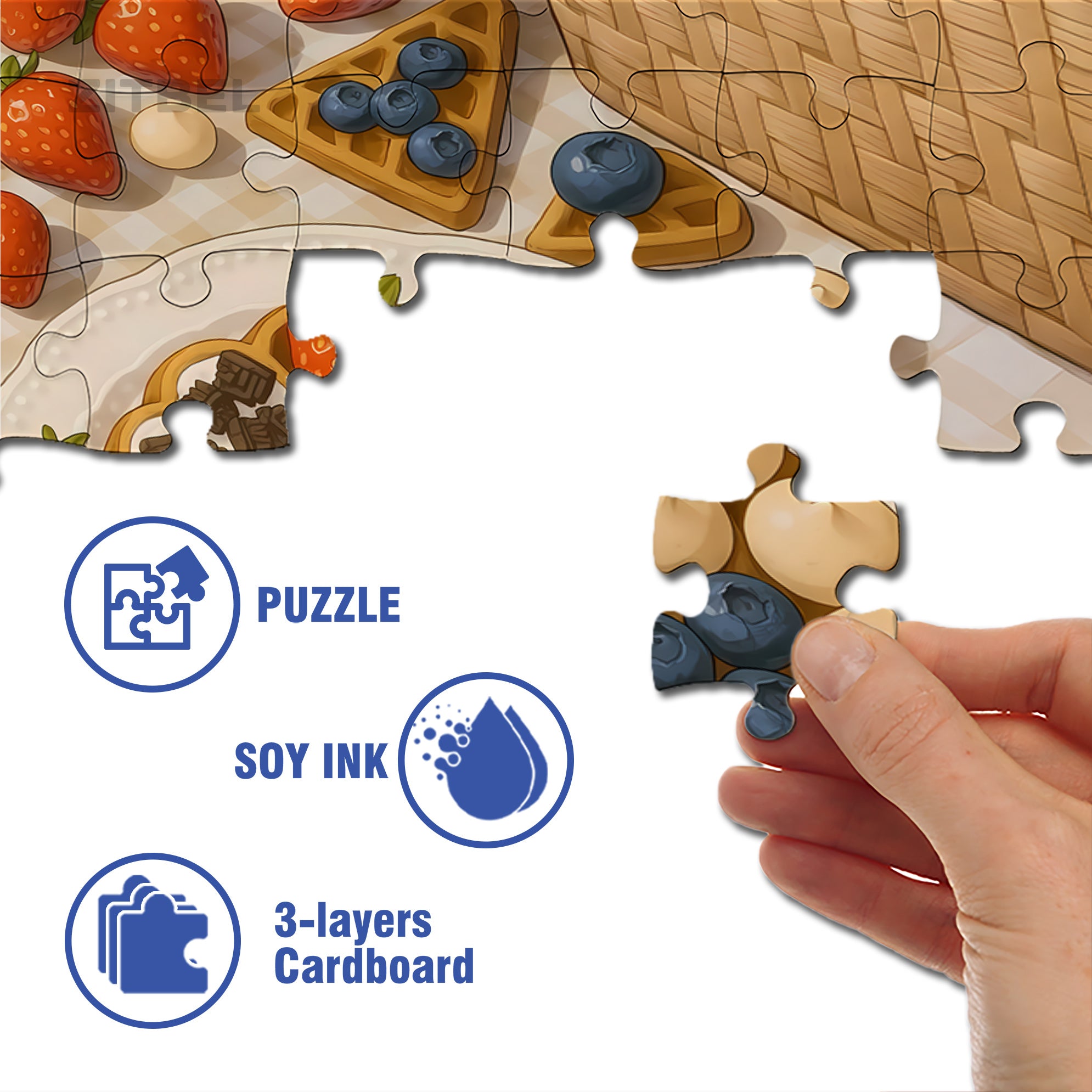 Pancake 500pcs/1000pcs Jigsaw Puzzle, Scratch-Resistant, Interactive Family Game & Brain-Boosting DIY Decor, Perfect for Halloween, Christmas & New Year Gifts, Family Puzzle Game