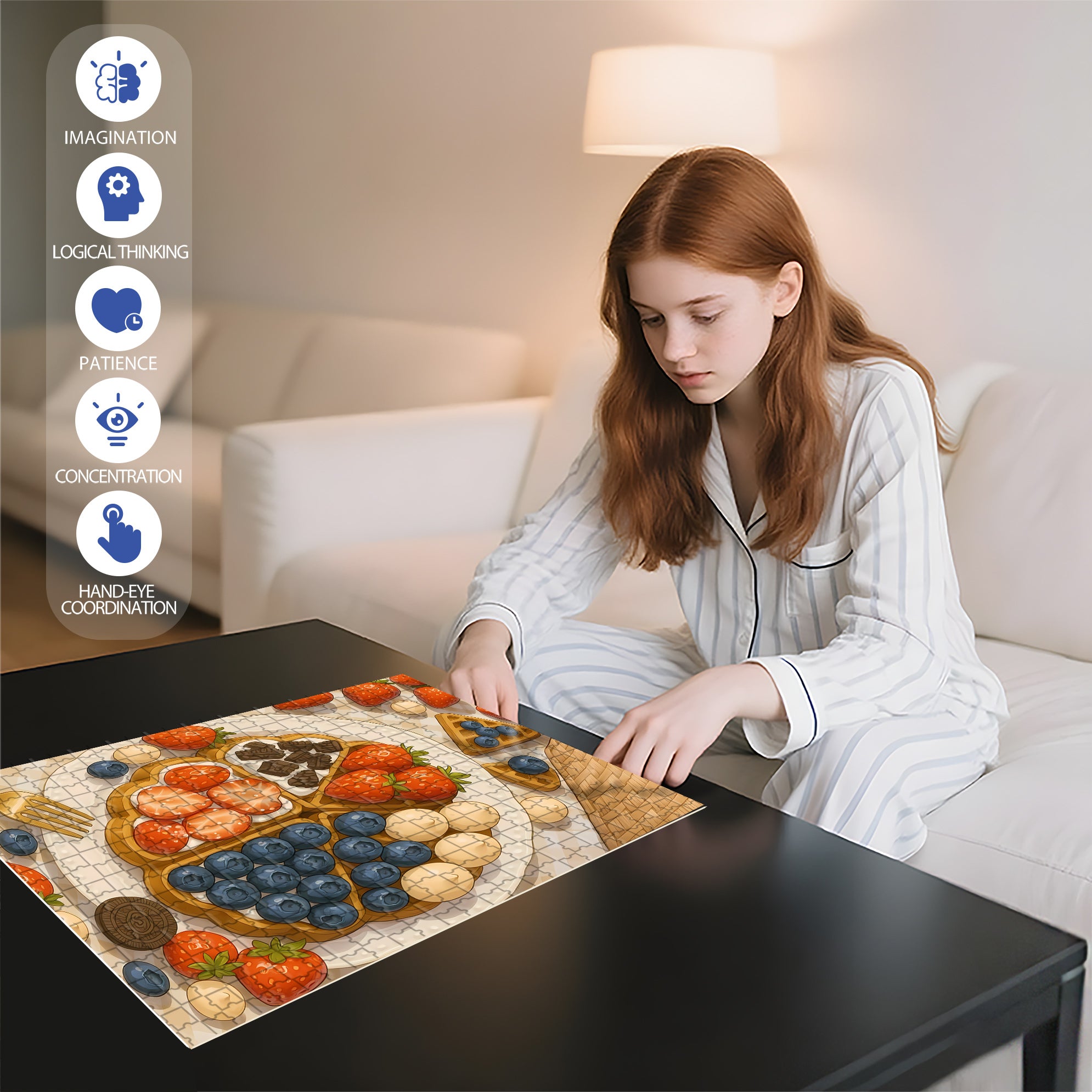 Pancake 500pcs/1000pcs Jigsaw Puzzle, Scratch-Resistant, Interactive Family Game & Brain-Boosting DIY Decor, Perfect for Halloween, Christmas & New Year Gifts, Family Puzzle Game