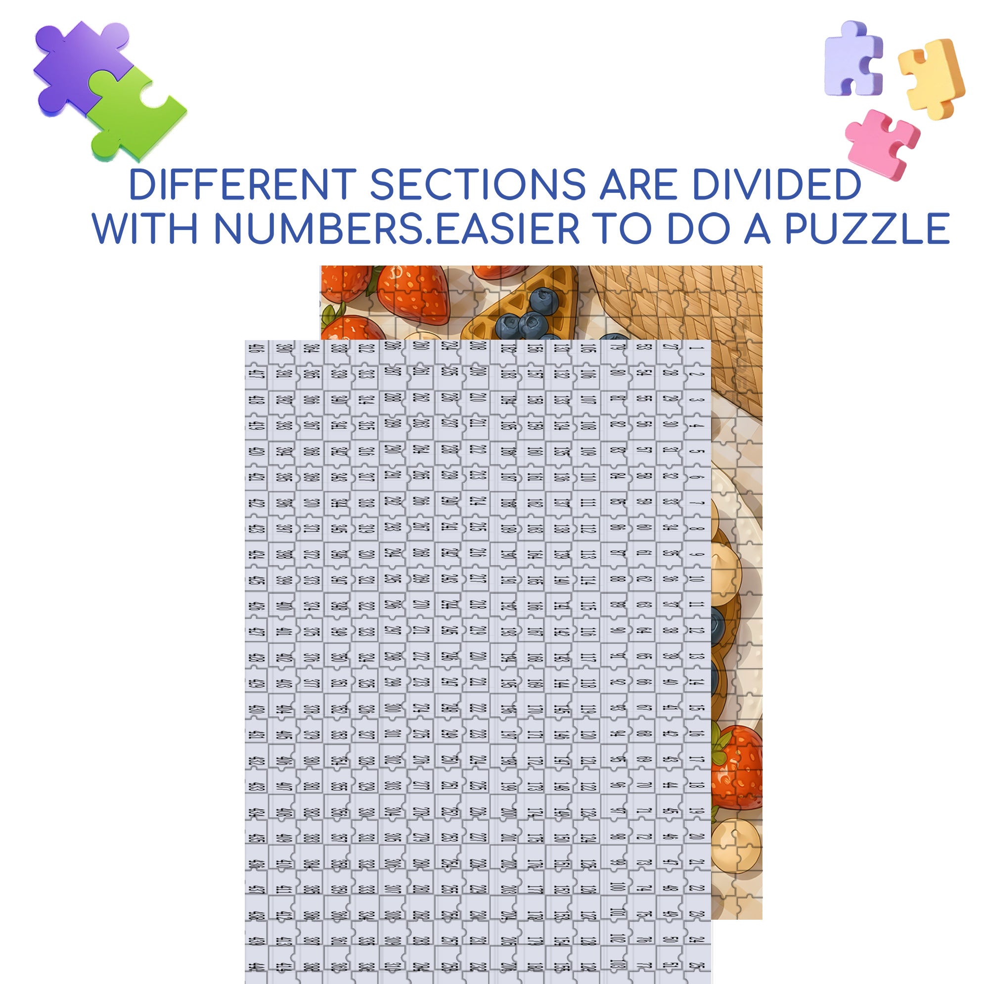 Pancake 500pcs/1000pcs Jigsaw Puzzle, Scratch-Resistant, Interactive Family Game & Brain-Boosting DIY Decor, Perfect for Halloween, Christmas & New Year Gifts, Family Puzzle Game