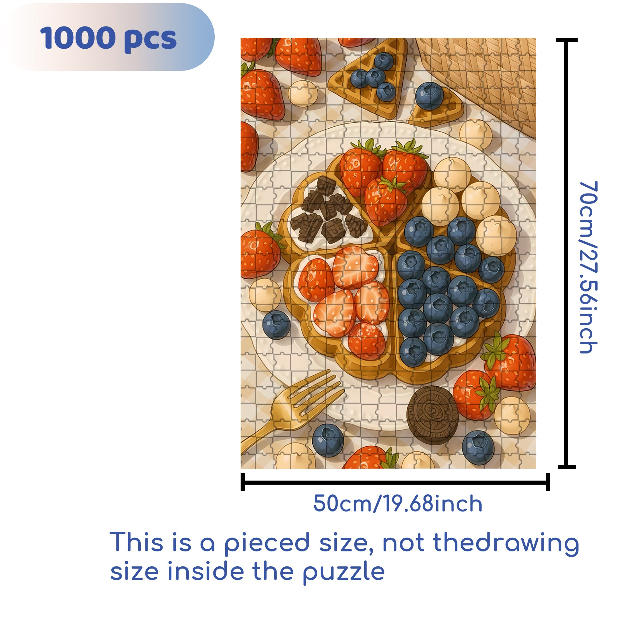 Pancake 500pcs/1000pcs Jigsaw Puzzle, Scratch-Resistant, Interactive Family Game & Brain-Boosting DIY Decor, Perfect for Halloween, Christmas & New Year Gifts, Family Puzzle Game