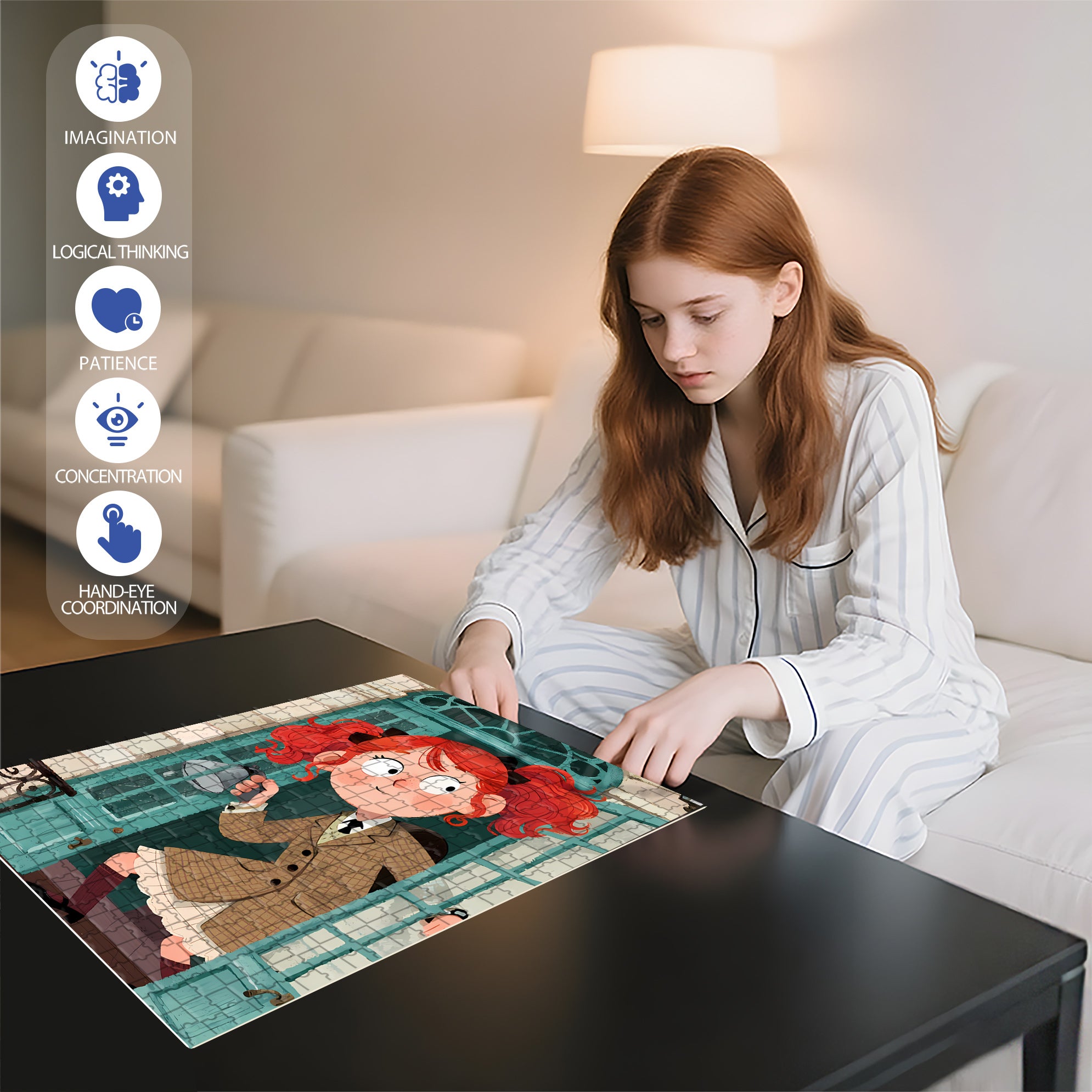Peek 500pcs/1000pcs Jigsaw Puzzle, Scratch-Resistant, Interactive Family Game & Brain-Boosting DIY Decor, Perfect for Halloween, Christmas & New Year Gifts, Family Puzzle Game