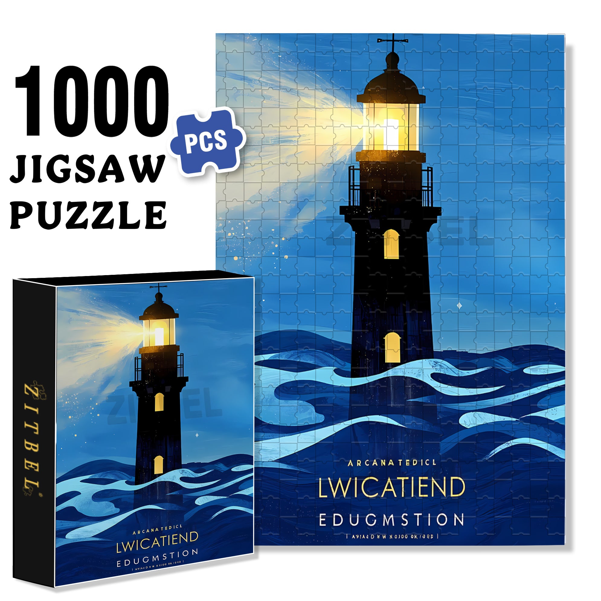Pharos 500pcs/1000pcs Jigsaw Puzzle, Scratch-Resistant, Interactive Family Game & Brain-Boosting DIY Decor, Perfect for Halloween, Christmas & New Year Gifts, Family Puzzle Game