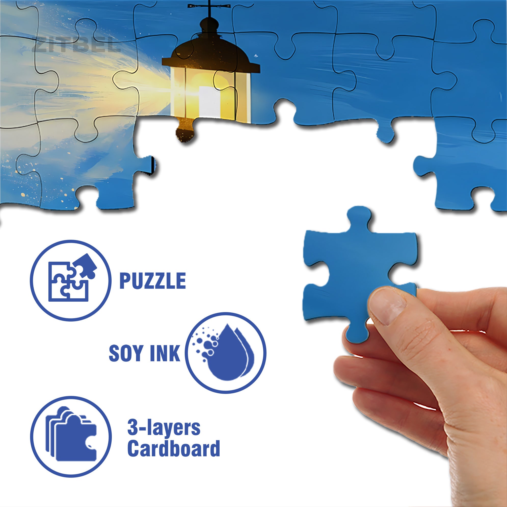 Pharos 500pcs/1000pcs Jigsaw Puzzle, Scratch-Resistant, Interactive Family Game & Brain-Boosting DIY Decor, Perfect for Halloween, Christmas & New Year Gifts, Family Puzzle Game