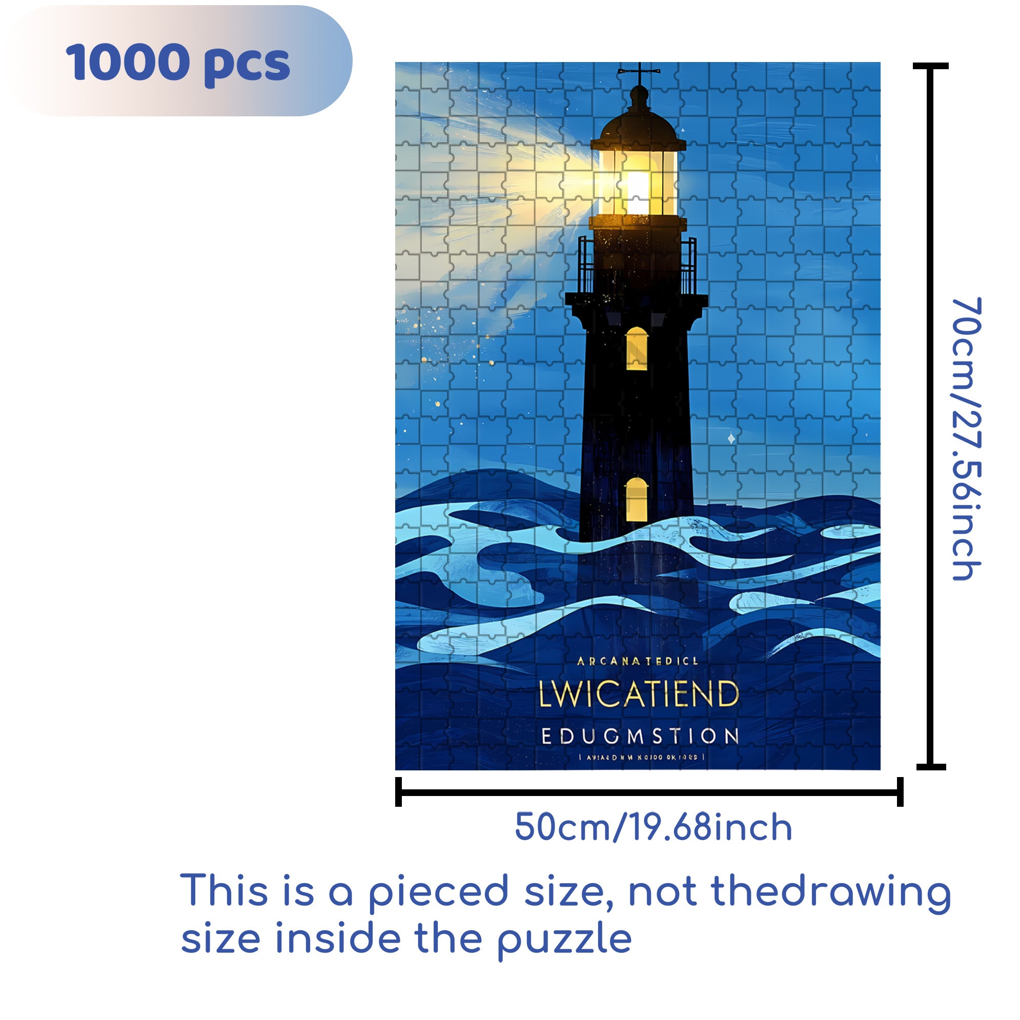 Pharos 500pcs/1000pcs Jigsaw Puzzle, Scratch-Resistant, Interactive Family Game & Brain-Boosting DIY Decor, Perfect for Halloween, Christmas & New Year Gifts, Family Puzzle Game