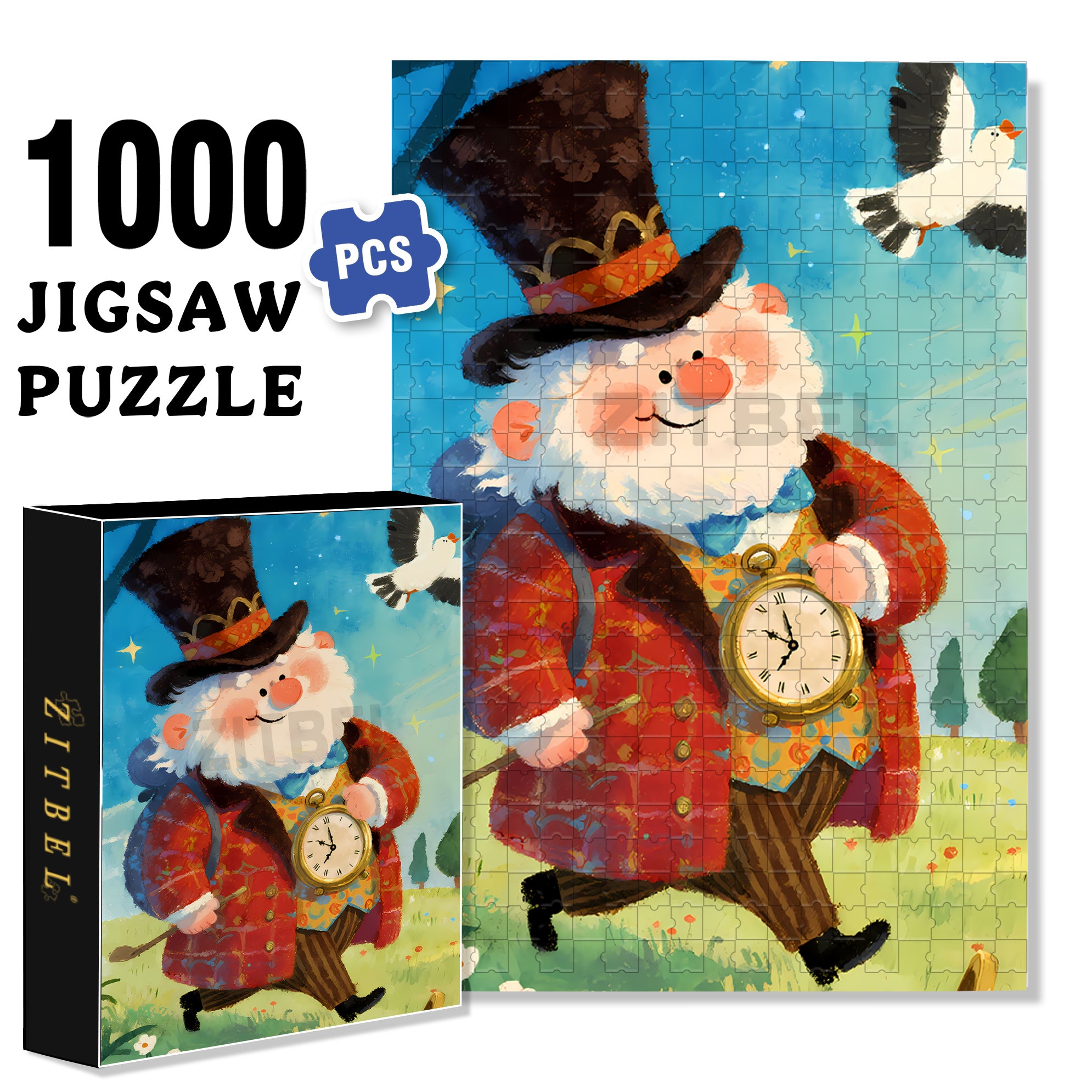 Pocket Watch 500pcs/1000pcs Jigsaw Puzzle, Scratch-Resistant, Interactive Family Game & Brain-Boosting DIY Decor, Perfect for Halloween, Christmas & New Year Gifts, Family Puzzle Game