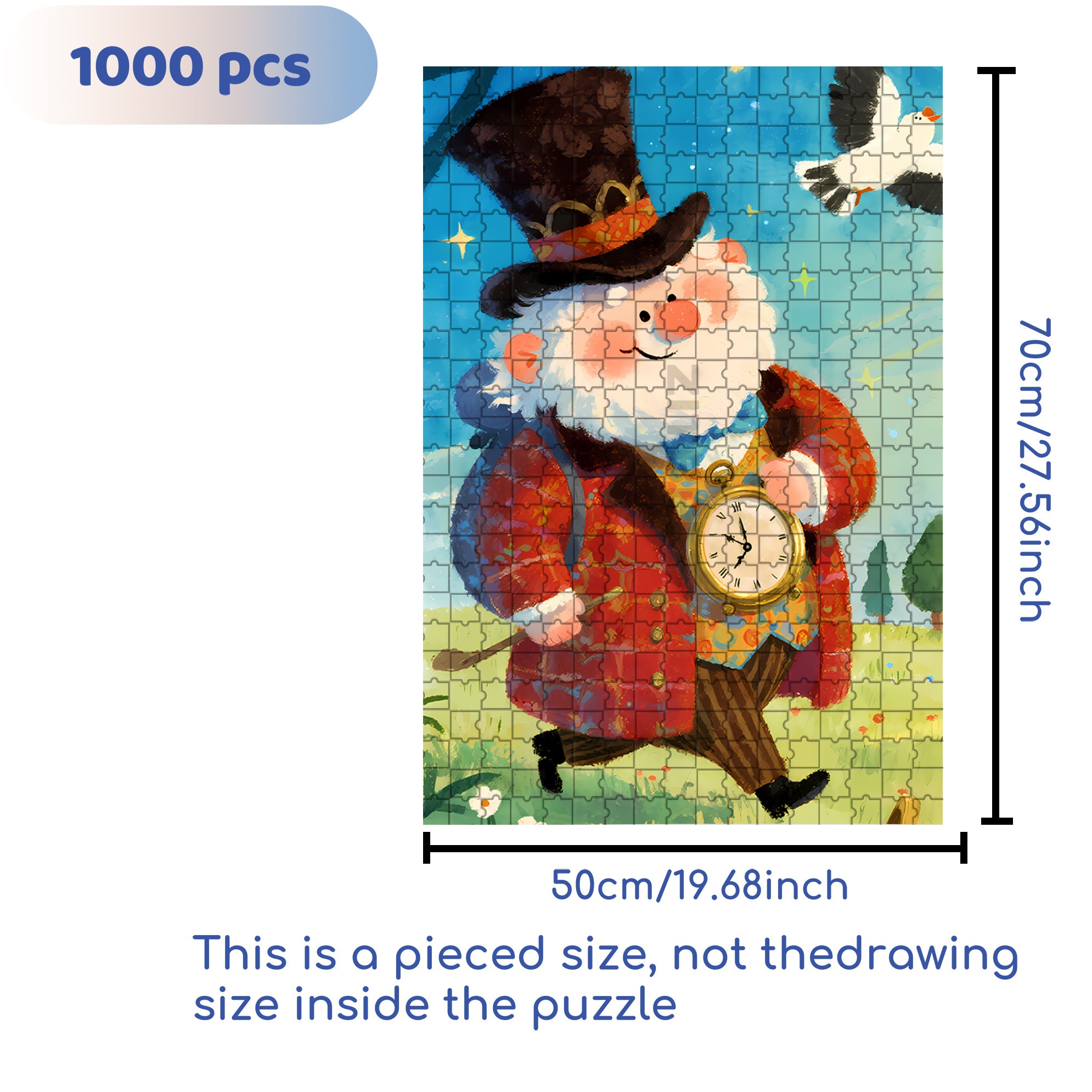 Pocket Watch 500pcs/1000pcs Jigsaw Puzzle, Scratch-Resistant, Interactive Family Game & Brain-Boosting DIY Decor, Perfect for Halloween, Christmas & New Year Gifts, Family Puzzle Game