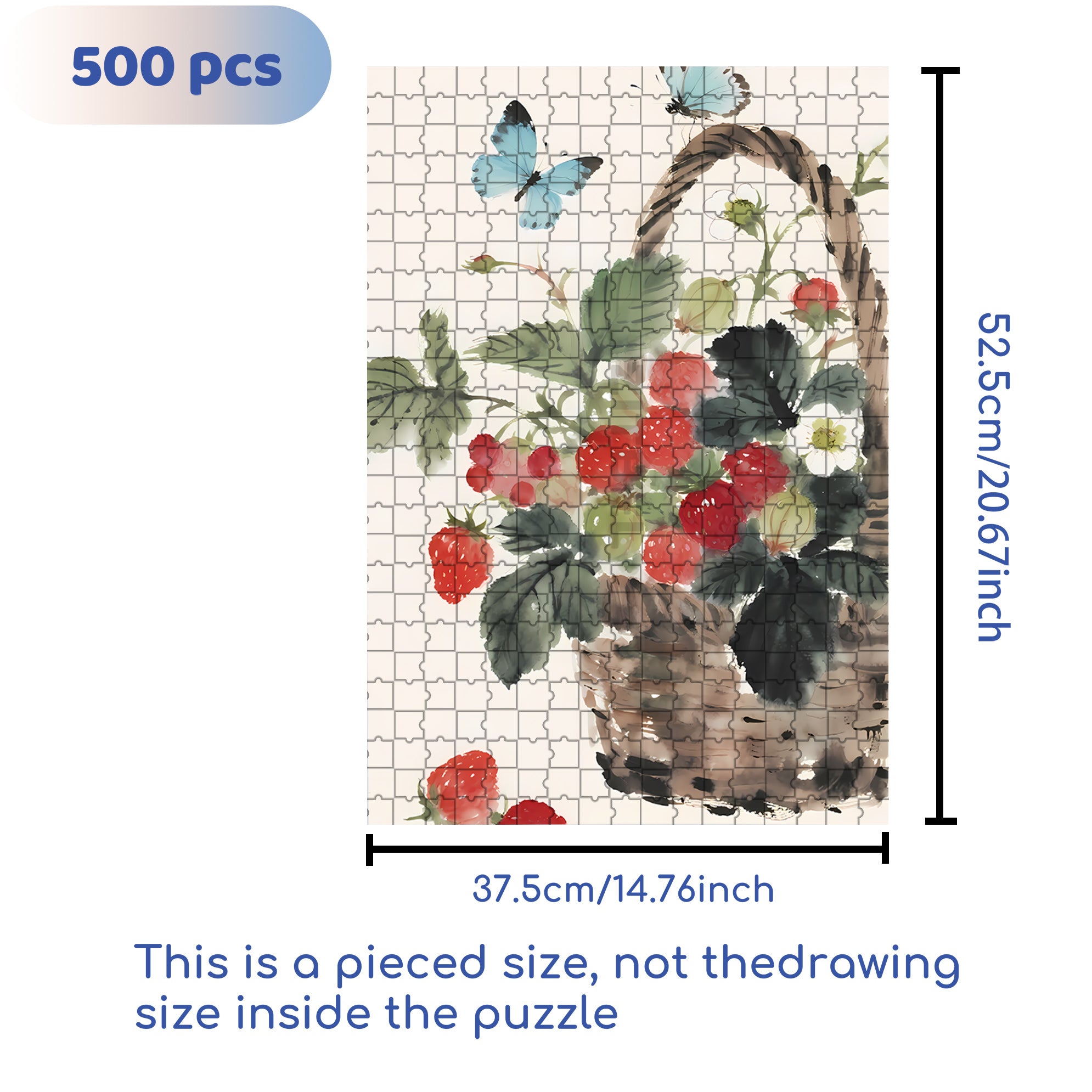 Rattan Basket 500pcs/1000pcs Jigsaw Puzzle, Scratch-Resistant, Interactive Family Game & Brain-Boosting DIY Decor, Perfect for Halloween, Christmas & New Year Gifts, Family Puzzle Game