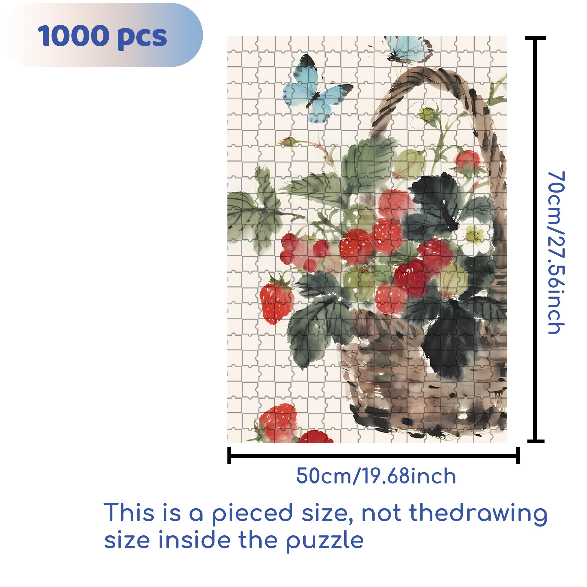 Rattan Basket 500pcs/1000pcs Jigsaw Puzzle, Scratch-Resistant, Interactive Family Game & Brain-Boosting DIY Decor, Perfect for Halloween, Christmas & New Year Gifts, Family Puzzle Game