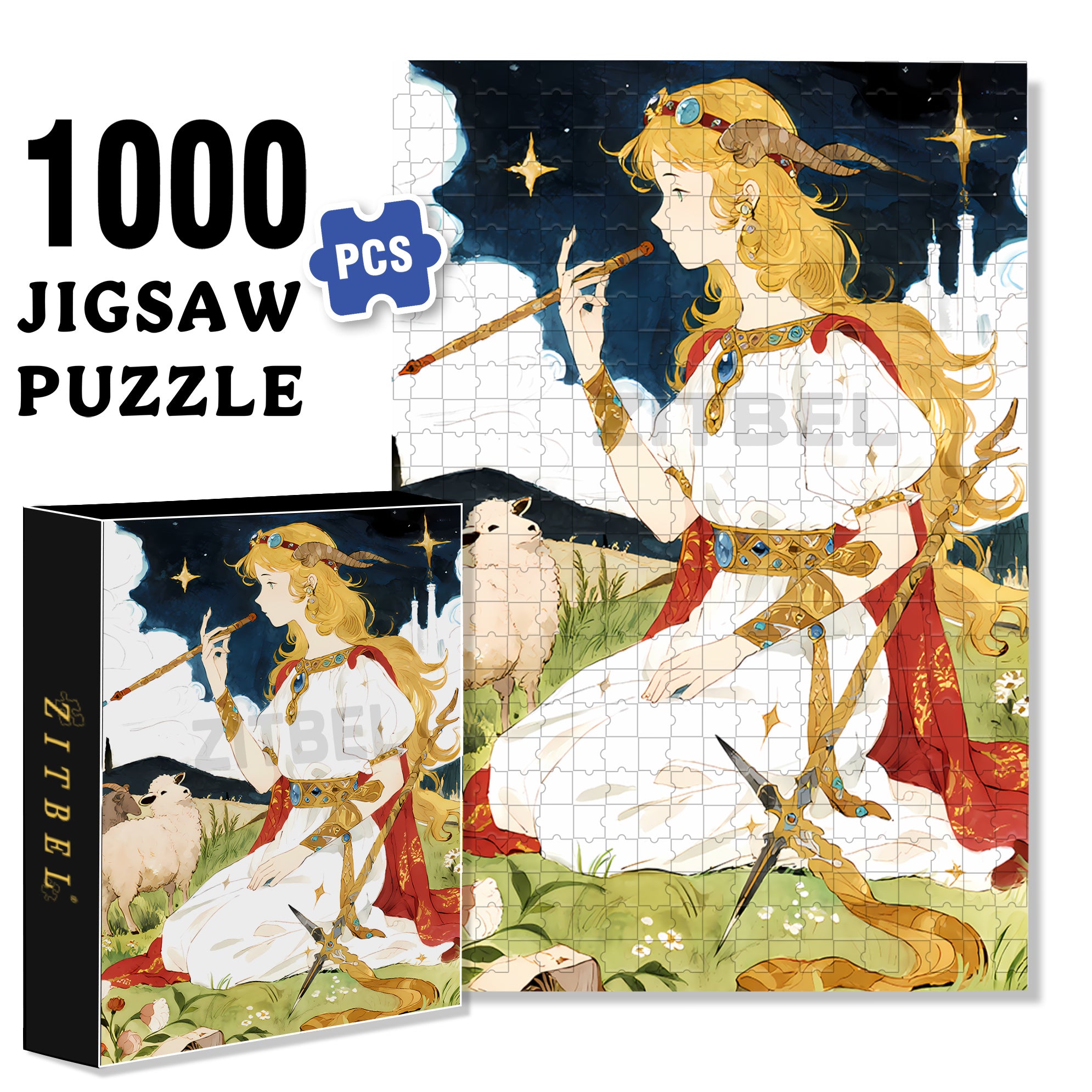 Shepherd 500pcs/1000pcs Jigsaw Puzzle, Scratch-Resistant, Interactive Family Game & Brain-Boosting DIY Decor, Perfect for Halloween, Christmas & New Year Gifts, Family Puzzle Game