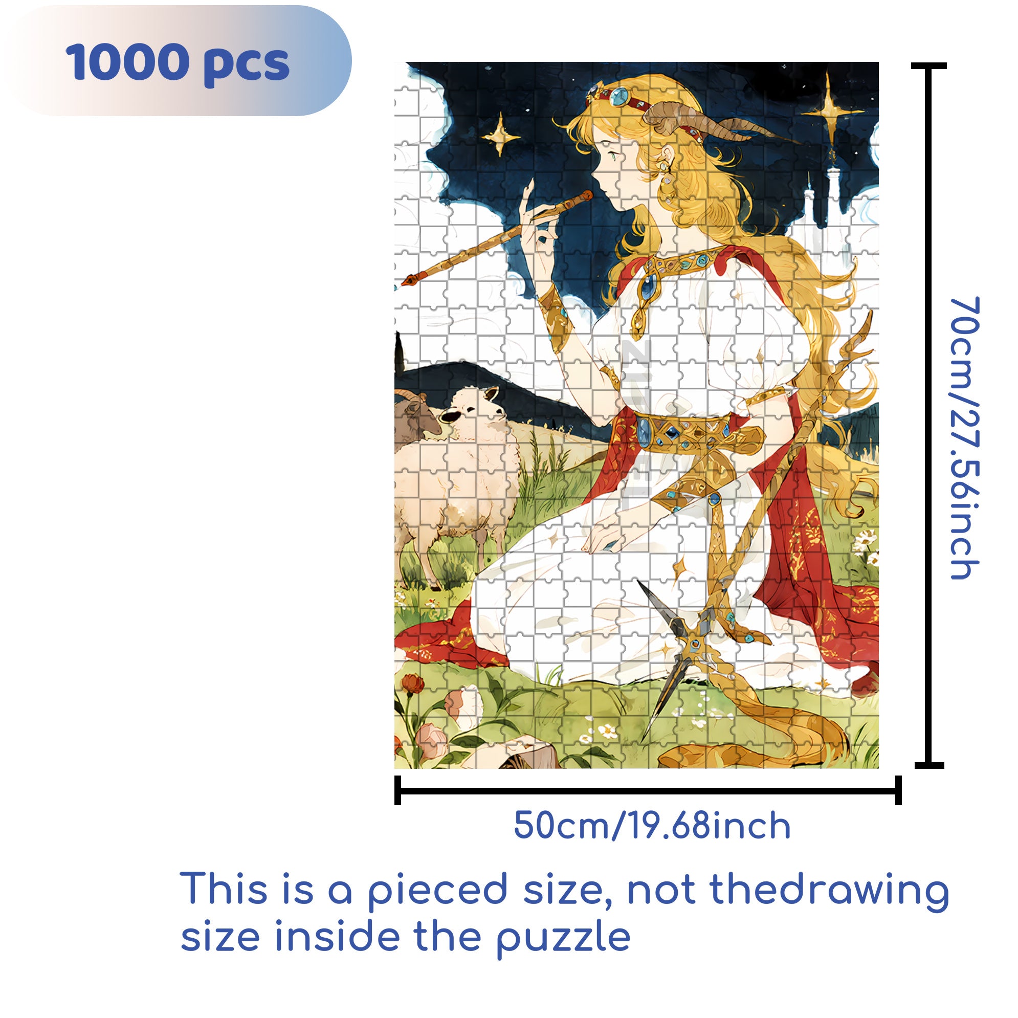 Shepherd 500pcs/1000pcs Jigsaw Puzzle, Scratch-Resistant, Interactive Family Game & Brain-Boosting DIY Decor, Perfect for Halloween, Christmas & New Year Gifts, Family Puzzle Game
