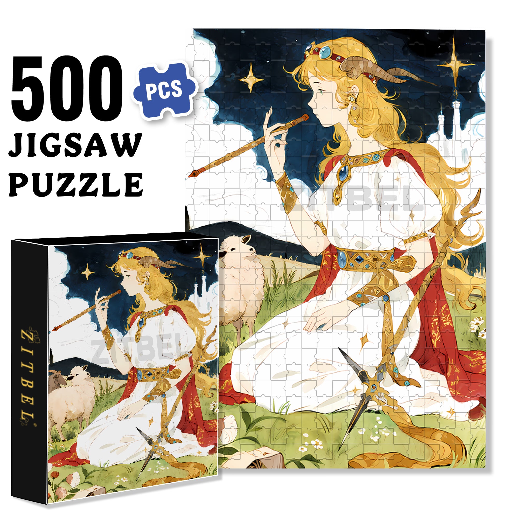 Shepherd 500pcs/1000pcs Jigsaw Puzzle, Scratch-Resistant, Interactive Family Game & Brain-Boosting DIY Decor, Perfect for Halloween, Christmas & New Year Gifts, Family Puzzle Game