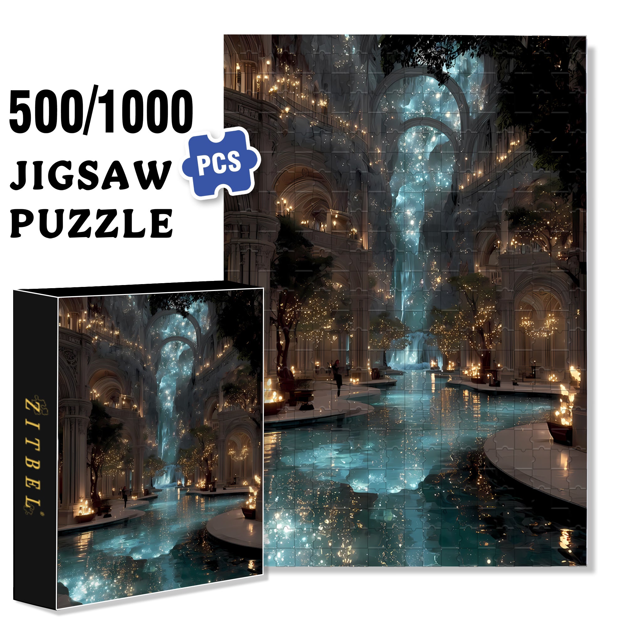 Star River 500pcs/1000pcs Jigsaw Puzzle, Scratch-Resistant, Interactive Family Game & Brain-Boosting DIY Decor, Perfect for Halloween, Christmas & New Year Gifts, Family Puzzle Game
