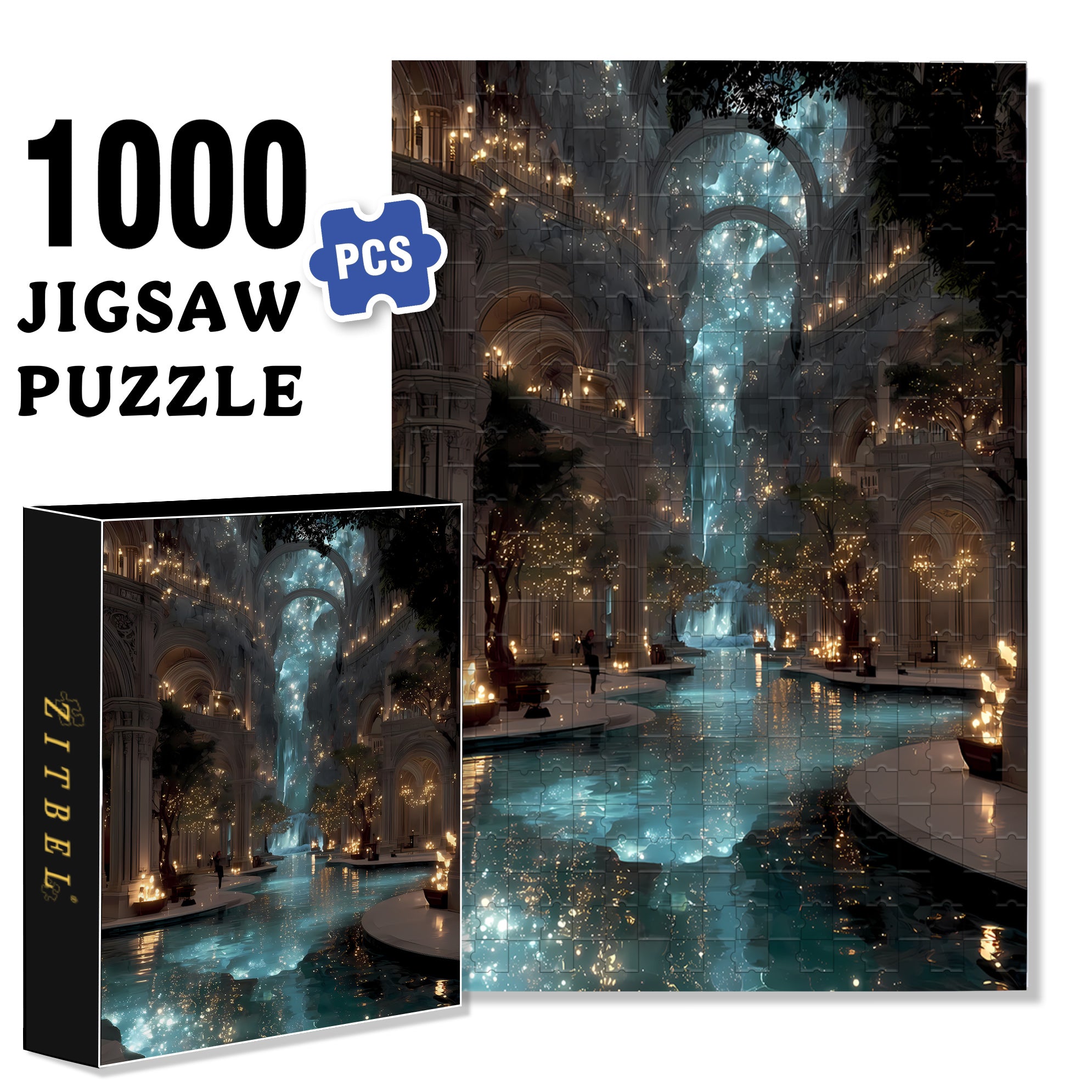 Star River 500pcs/1000pcs Jigsaw Puzzle, Scratch-Resistant, Interactive Family Game & Brain-Boosting DIY Decor, Perfect for Halloween, Christmas & New Year Gifts, Family Puzzle Game