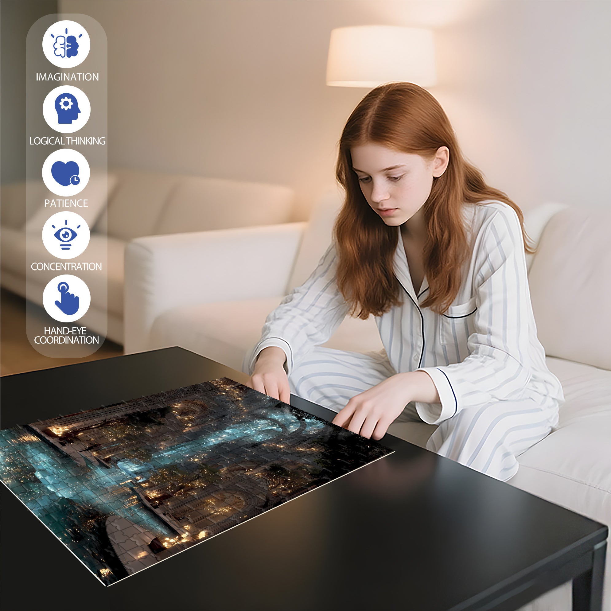 Star River 500pcs/1000pcs Jigsaw Puzzle, Scratch-Resistant, Interactive Family Game & Brain-Boosting DIY Decor, Perfect for Halloween, Christmas & New Year Gifts, Family Puzzle Game