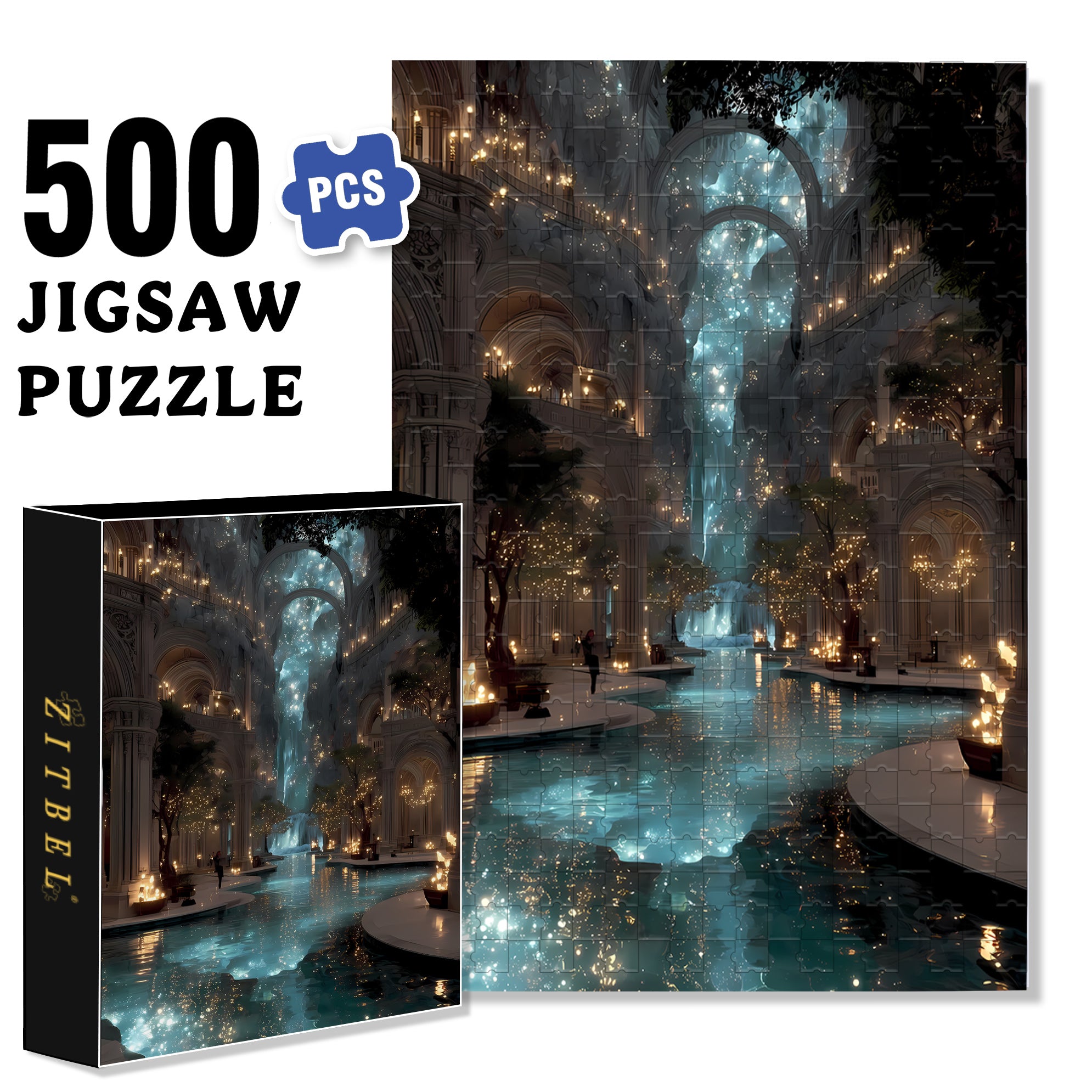 Star River 500pcs/1000pcs Jigsaw Puzzle, Scratch-Resistant, Interactive Family Game & Brain-Boosting DIY Decor, Perfect for Halloween, Christmas & New Year Gifts, Family Puzzle Game