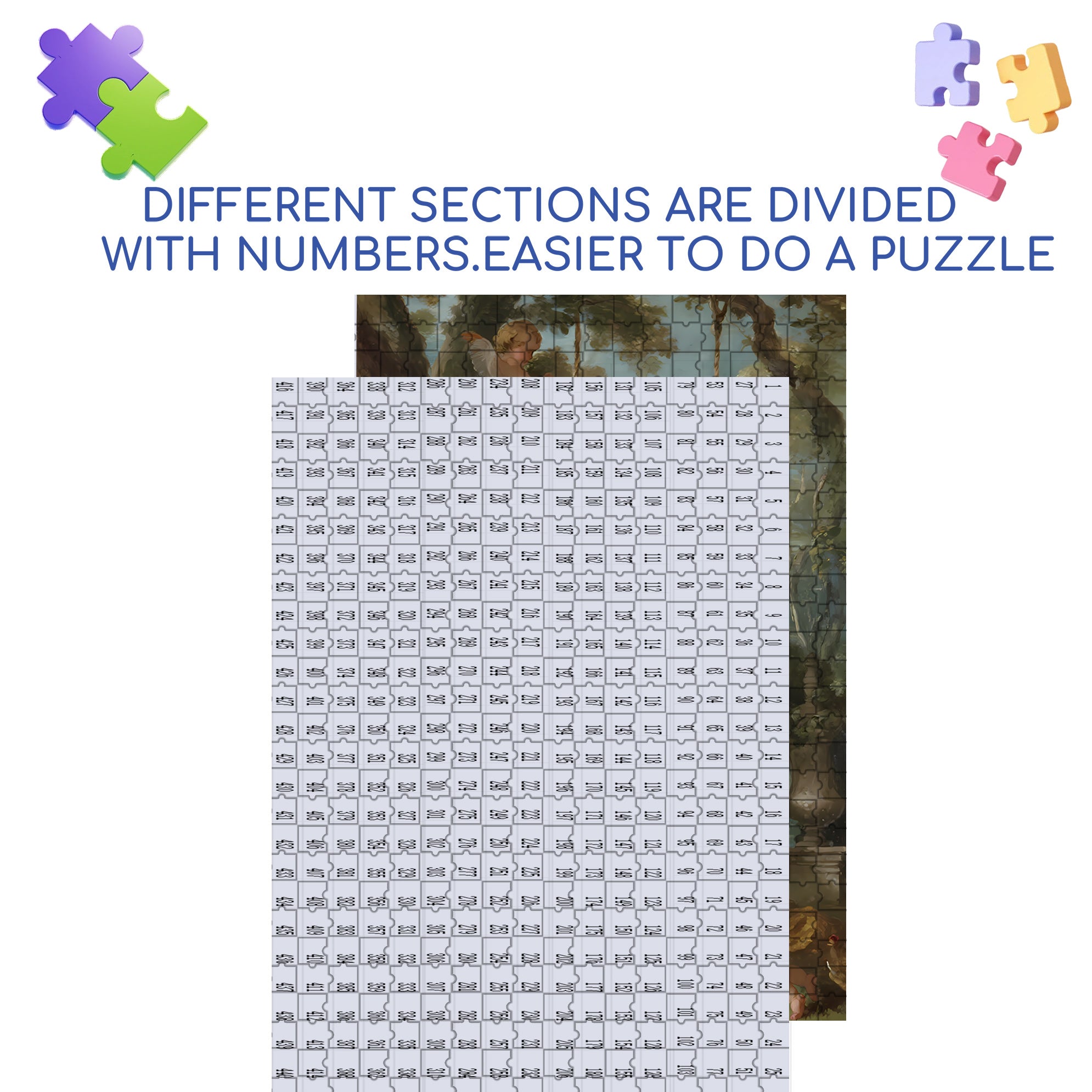 Swinging With Angels 500pcs/1000pcs Jigsaw Puzzle, Scratch-Resistant, Interactive Family Game & Brain-Boosting DIY Decor, Perfect for Halloween, Christmas & New Year Gifts, Family Puzzle Game