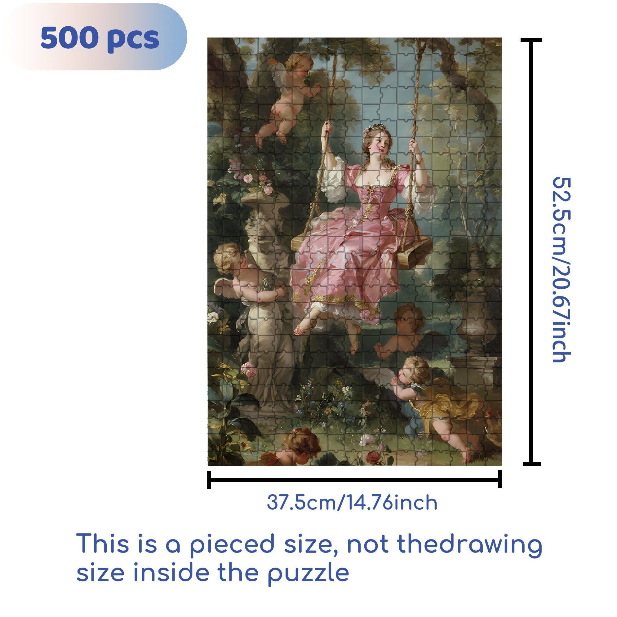 Swinging With Angels 500pcs/1000pcs Jigsaw Puzzle, Scratch-Resistant, Interactive Family Game & Brain-Boosting DIY Decor, Perfect for Halloween, Christmas & New Year Gifts, Family Puzzle Game