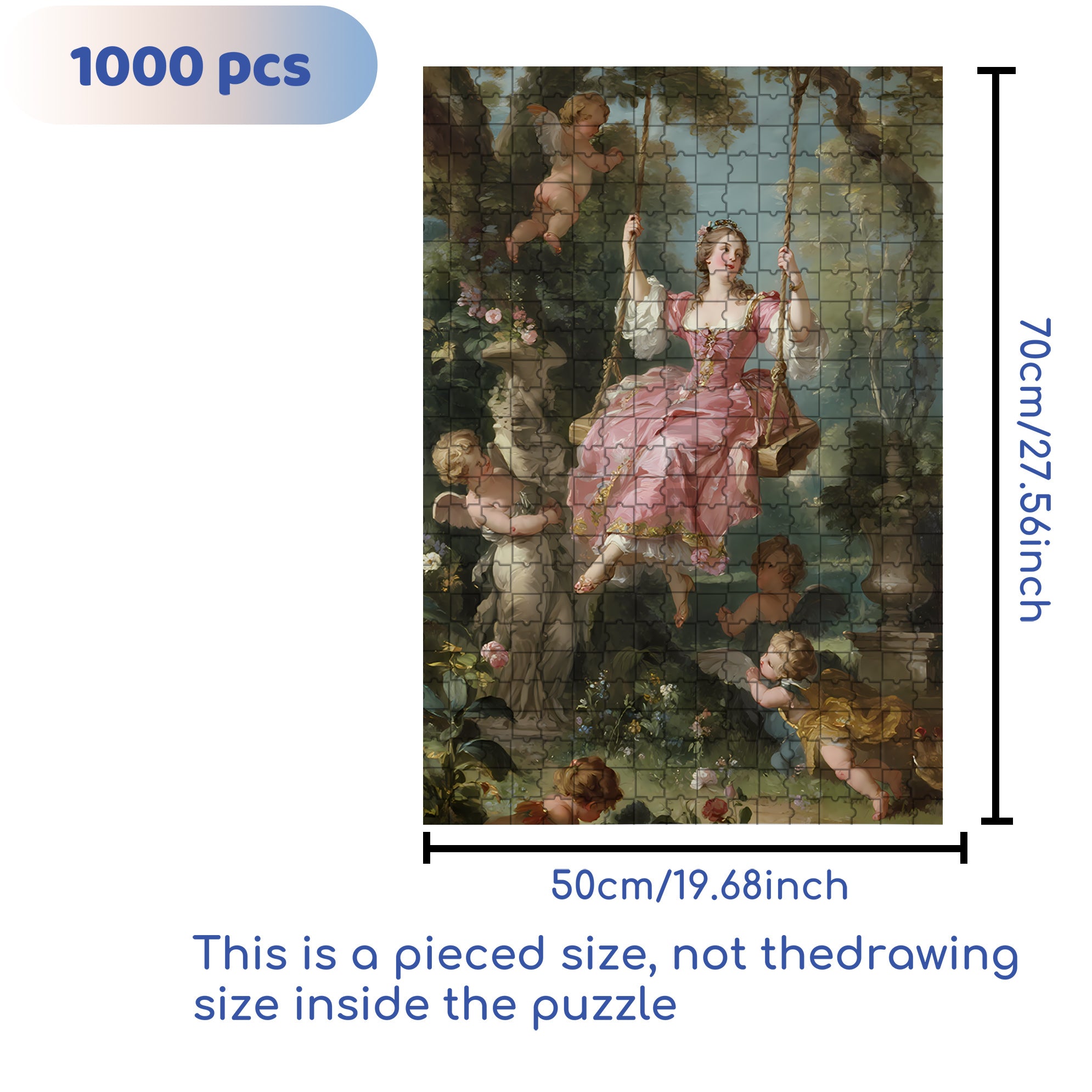 Swinging With Angels 500pcs/1000pcs Jigsaw Puzzle, Scratch-Resistant, Interactive Family Game & Brain-Boosting DIY Decor, Perfect for Halloween, Christmas & New Year Gifts, Family Puzzle Game