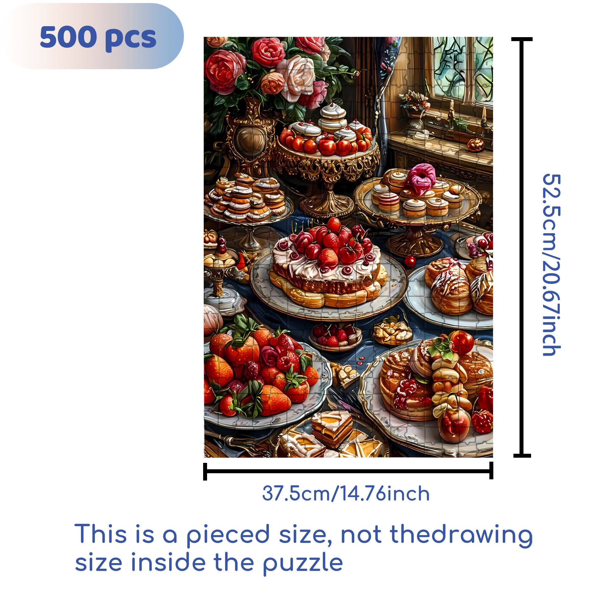 Tea Time 500pcs/1000pcs Jigsaw Puzzle, Scratch-Resistant, Interactive Family Game & Brain-Boosting DIY Decor, Perfect for Halloween, Christmas & New Year Gifts, Family Puzzle Game