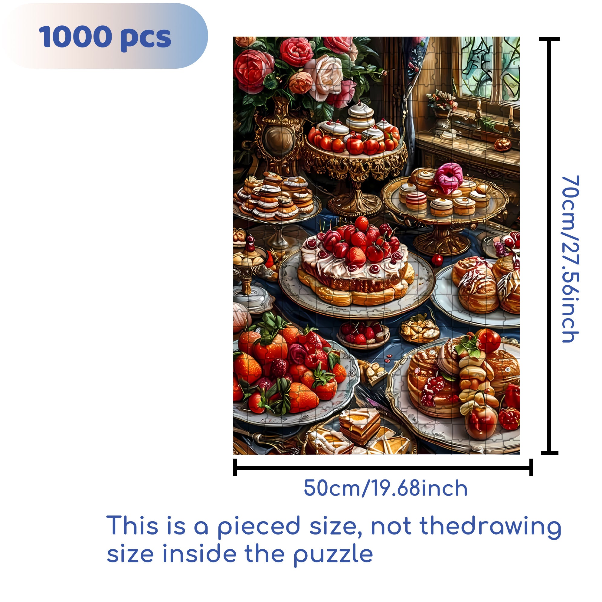 Tea Time 500pcs/1000pcs Jigsaw Puzzle, Scratch-Resistant, Interactive Family Game & Brain-Boosting DIY Decor, Perfect for Halloween, Christmas & New Year Gifts, Family Puzzle Game