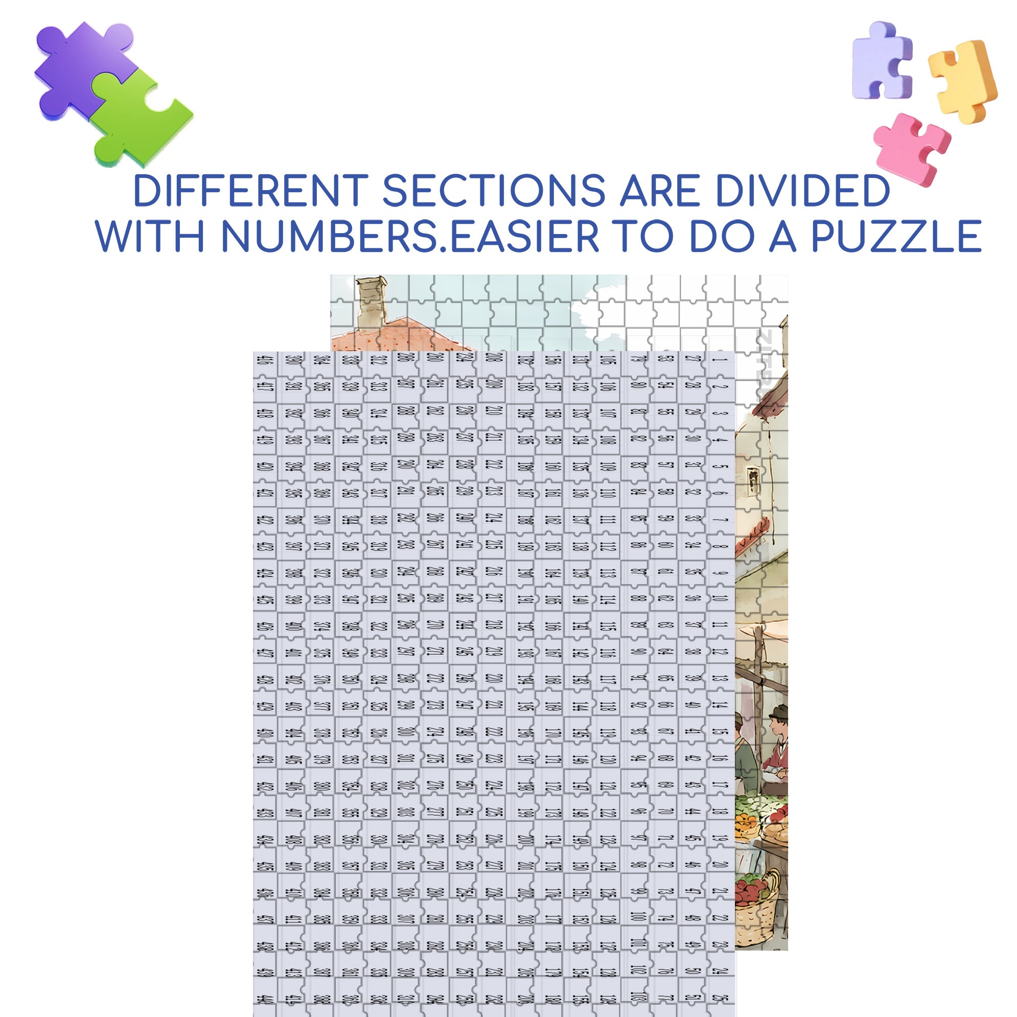 Vegetable Market 500pcs/1000pcs Jigsaw Puzzle, Scratch-Resistant, Interactive Family Game & Brain-Boosting DIY Decor, Perfect for Halloween, Christmas & New Year Gifts, Family Puzzle Game