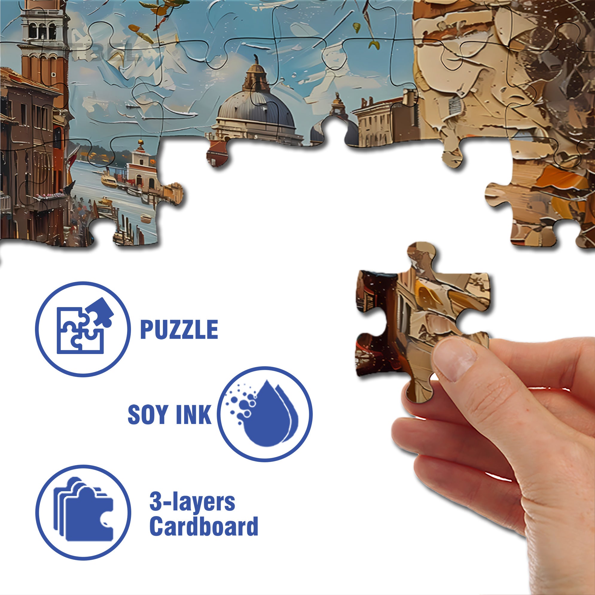 Venice Italian 500pcs/1000pcs Jigsaw Puzzle, Scratch-Resistant, Interactive Family Game & Brain-Boosting DIY Decor, Perfect for Halloween, Christmas & New Year Gifts, Family Puzzle Game