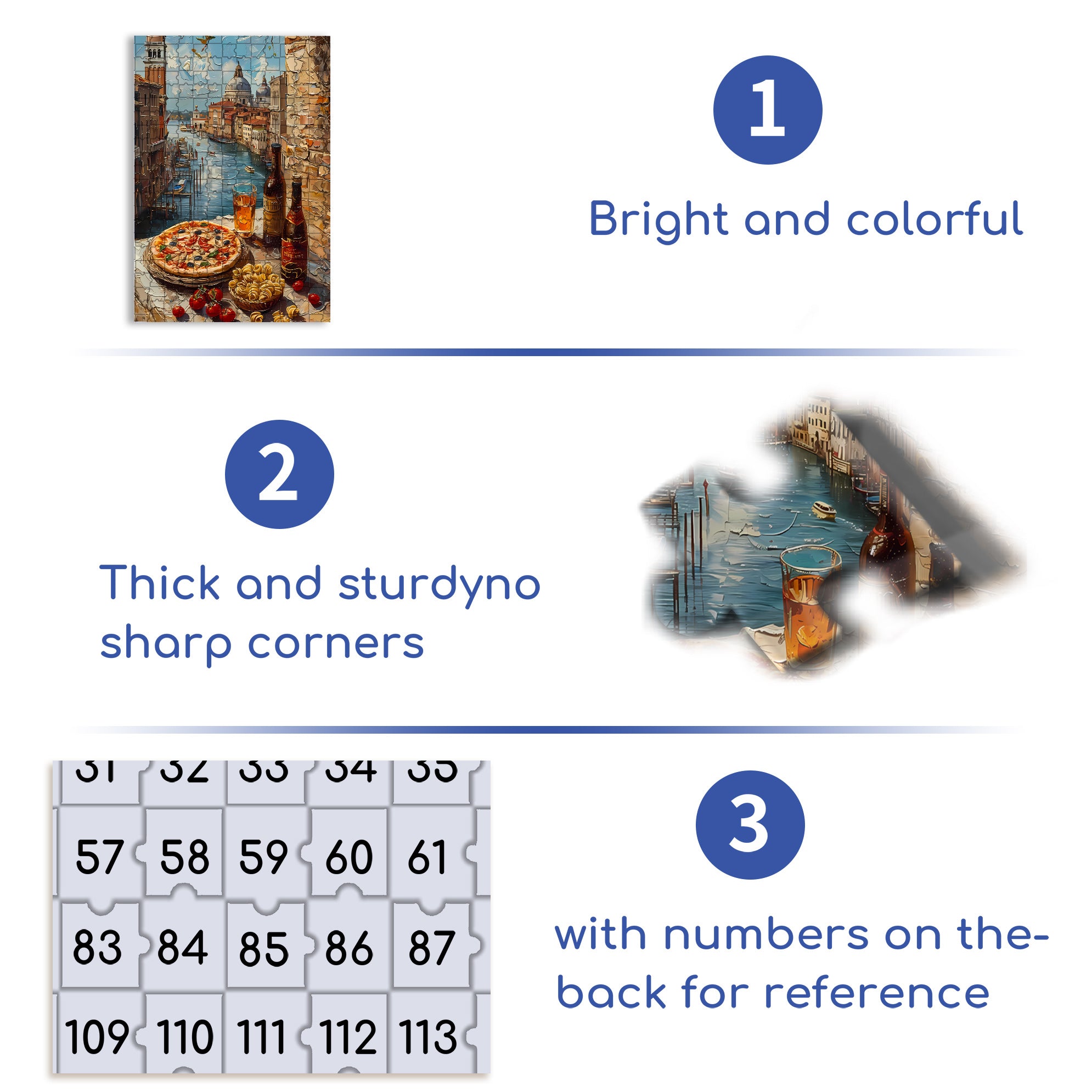 Venice Italian 500pcs/1000pcs Jigsaw Puzzle, Scratch-Resistant, Interactive Family Game & Brain-Boosting DIY Decor, Perfect for Halloween, Christmas & New Year Gifts, Family Puzzle Game