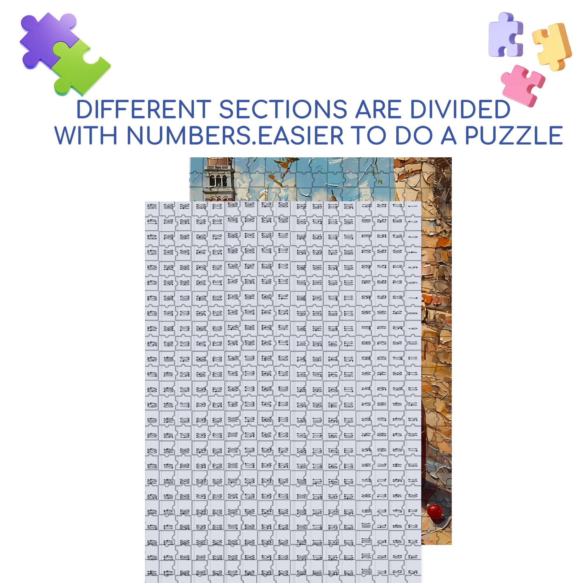 Venice Italian 500pcs/1000pcs Jigsaw Puzzle, Scratch-Resistant, Interactive Family Game & Brain-Boosting DIY Decor, Perfect for Halloween, Christmas & New Year Gifts, Family Puzzle Game