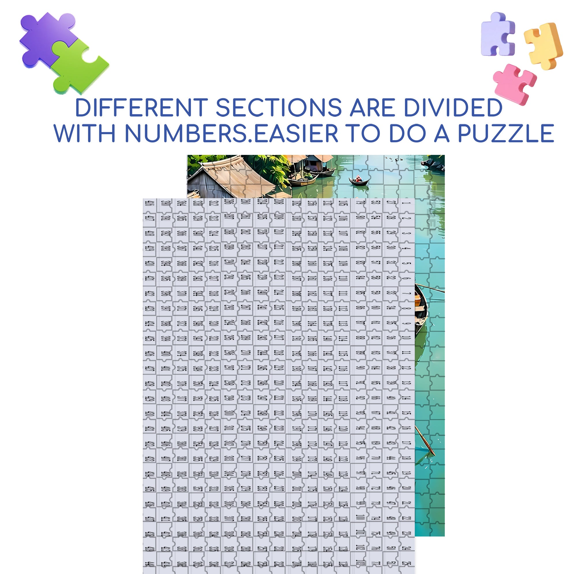Vietnam 500pcs/1000pcs Jigsaw Puzzle, Scratch-Resistant, Interactive Family Game & Brain-Boosting DIY Decor, Perfect for Halloween, Christmas & New Year Gifts, Family Puzzle Game