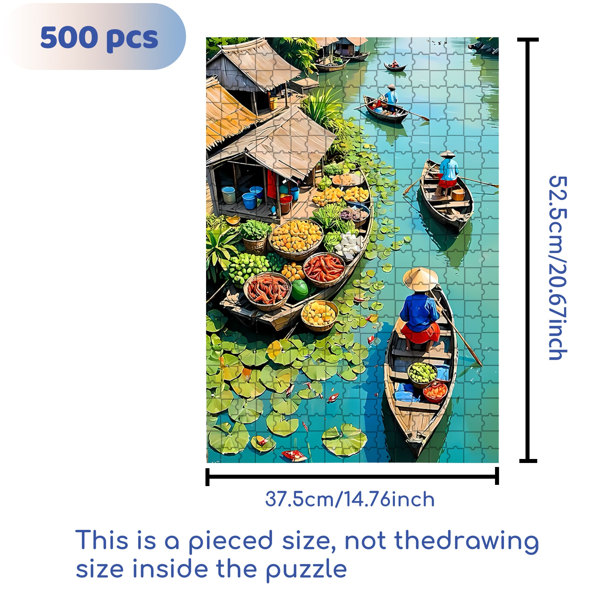 Vietnam 500pcs/1000pcs Jigsaw Puzzle, Scratch-Resistant, Interactive Family Game & Brain-Boosting DIY Decor, Perfect for Halloween, Christmas & New Year Gifts, Family Puzzle Game