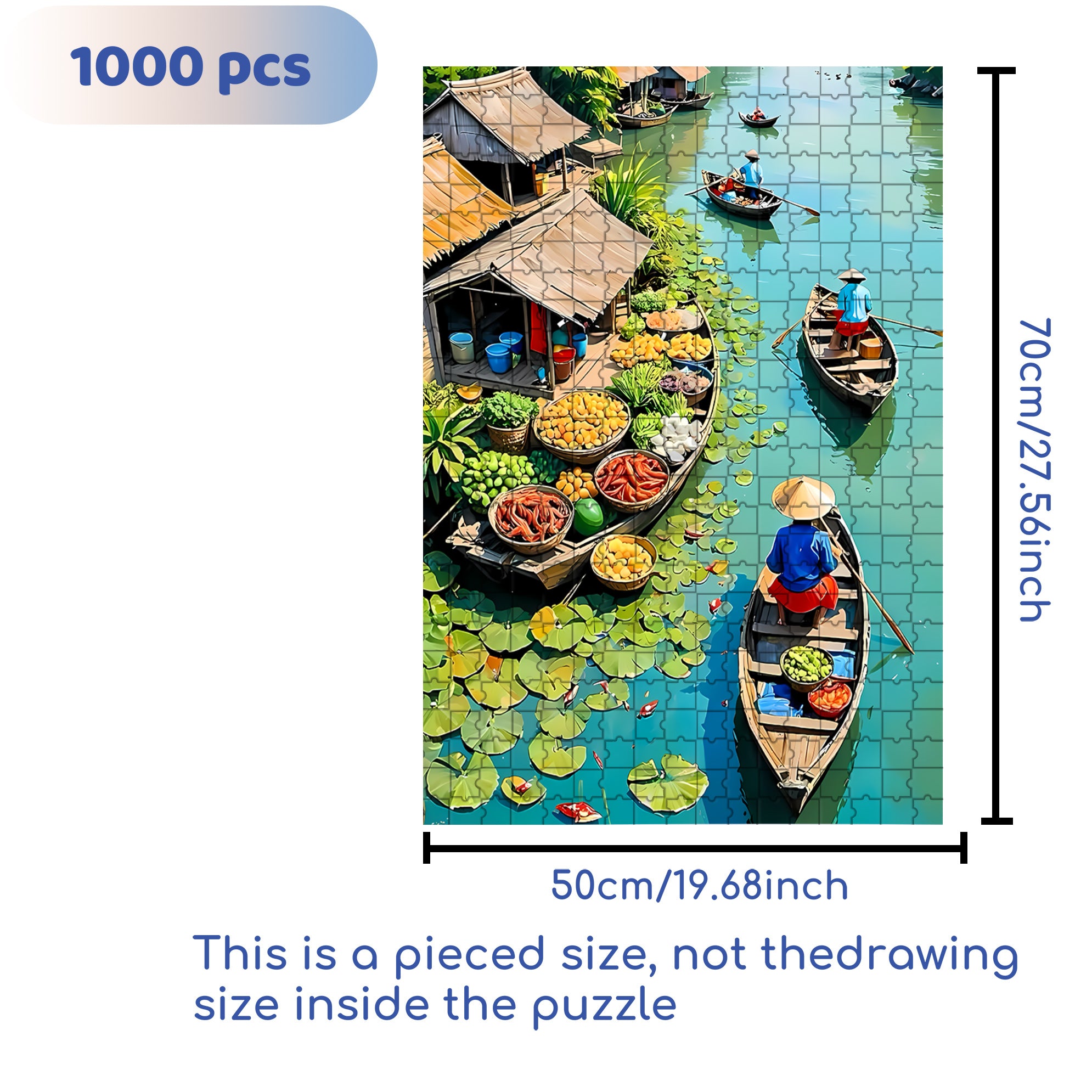 Vietnam 500pcs/1000pcs Jigsaw Puzzle, Scratch-Resistant, Interactive Family Game & Brain-Boosting DIY Decor, Perfect for Halloween, Christmas & New Year Gifts, Family Puzzle Game