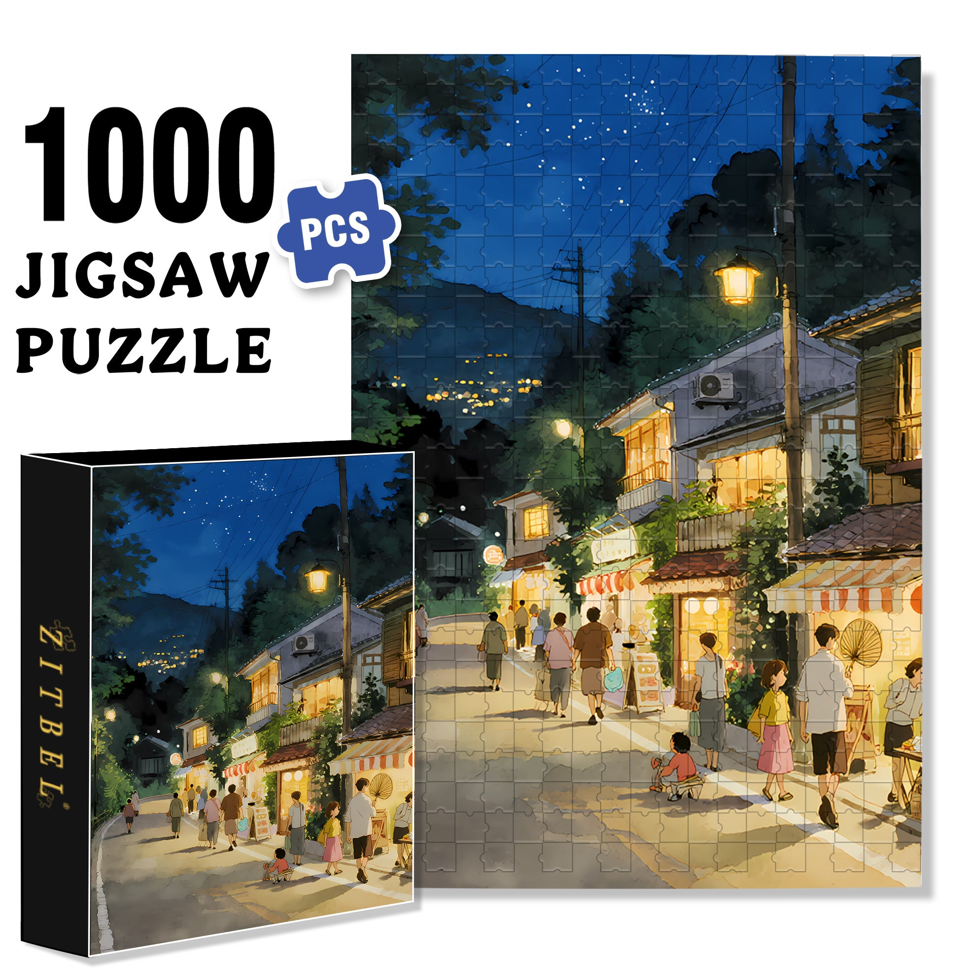 Winding 500pcs/1000pcs Jigsaw Puzzle, Scratch-Resistant, Interactive Family Game & Brain-Boosting DIY Decor, Perfect for Halloween, Christmas & New Year Gifts, Family Puzzle Game