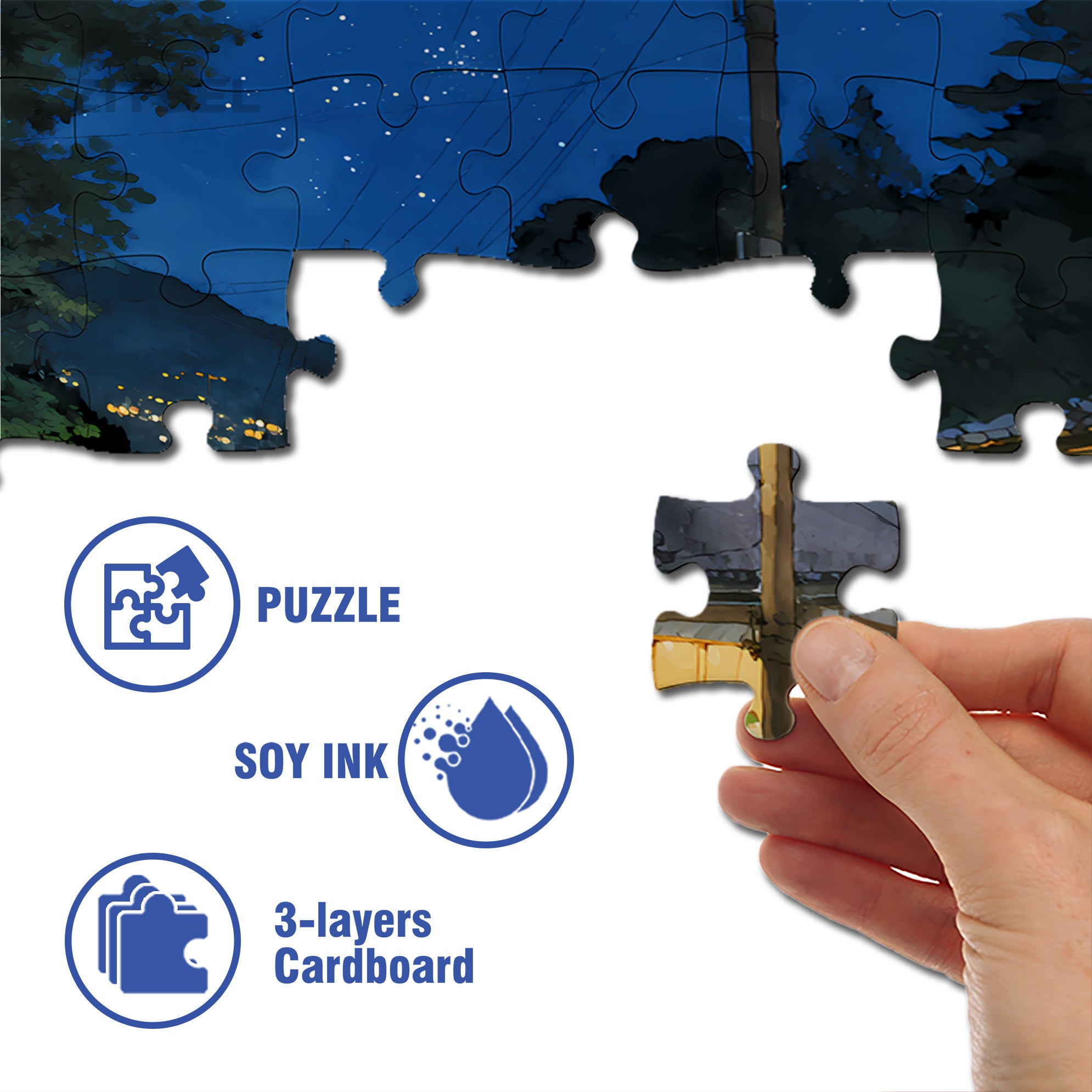 Winding 500pcs/1000pcs Jigsaw Puzzle, Scratch-Resistant, Interactive Family Game & Brain-Boosting DIY Decor, Perfect for Halloween, Christmas & New Year Gifts, Family Puzzle Game