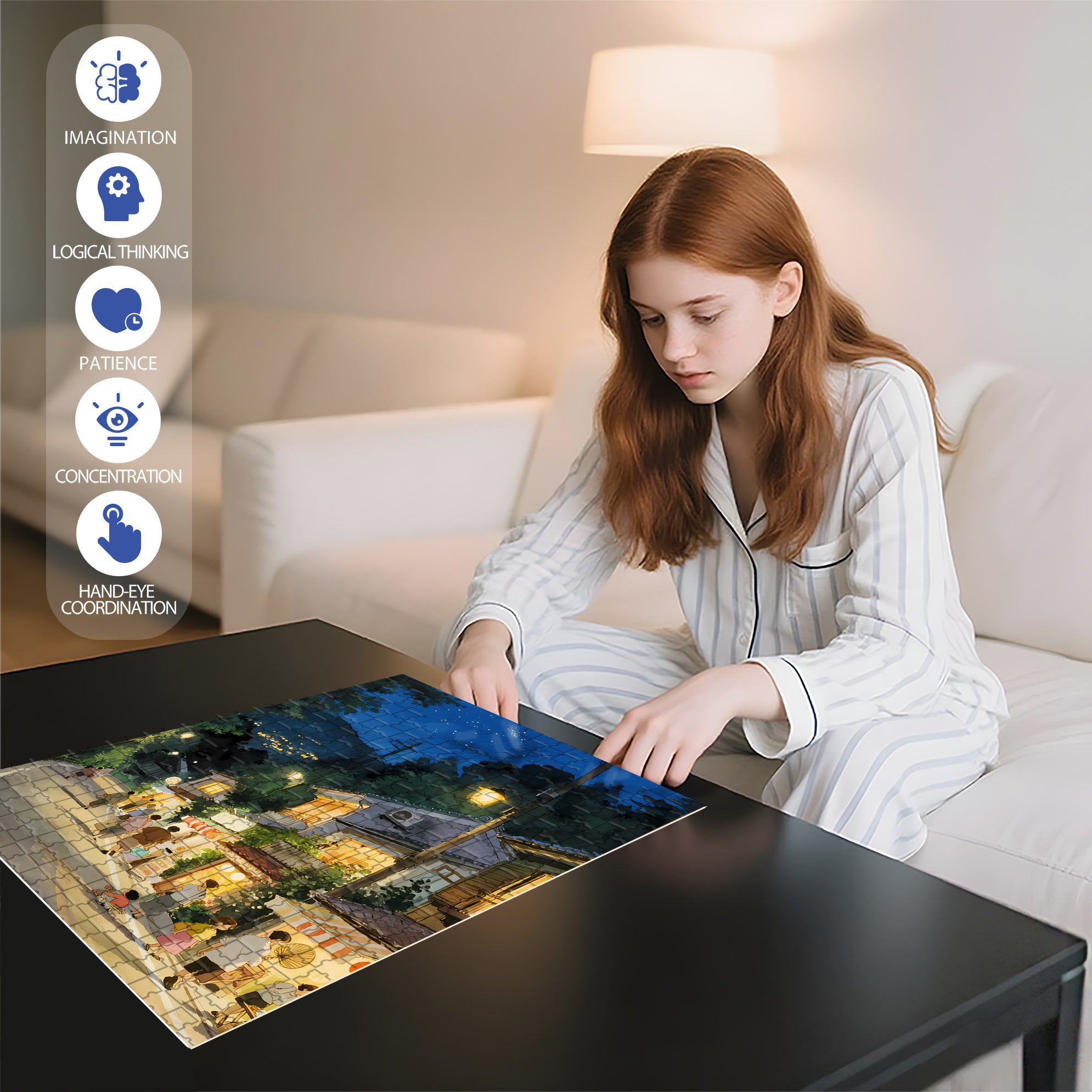 Winding 500pcs/1000pcs Jigsaw Puzzle, Scratch-Resistant, Interactive Family Game & Brain-Boosting DIY Decor, Perfect for Halloween, Christmas & New Year Gifts, Family Puzzle Game