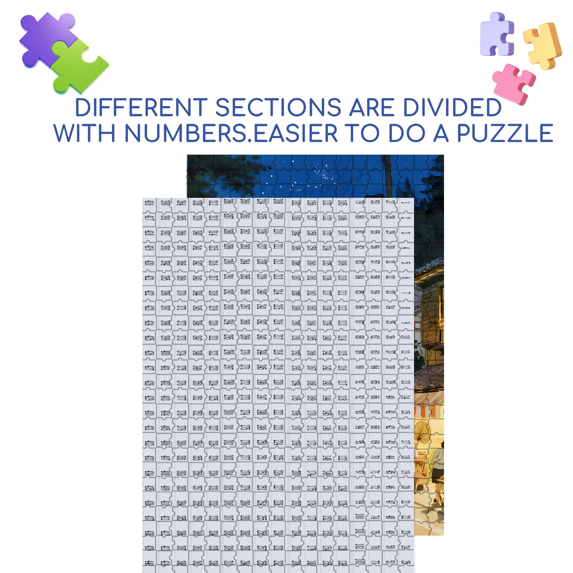 Winding 500pcs/1000pcs Jigsaw Puzzle, Scratch-Resistant, Interactive Family Game & Brain-Boosting DIY Decor, Perfect for Halloween, Christmas & New Year Gifts, Family Puzzle Game