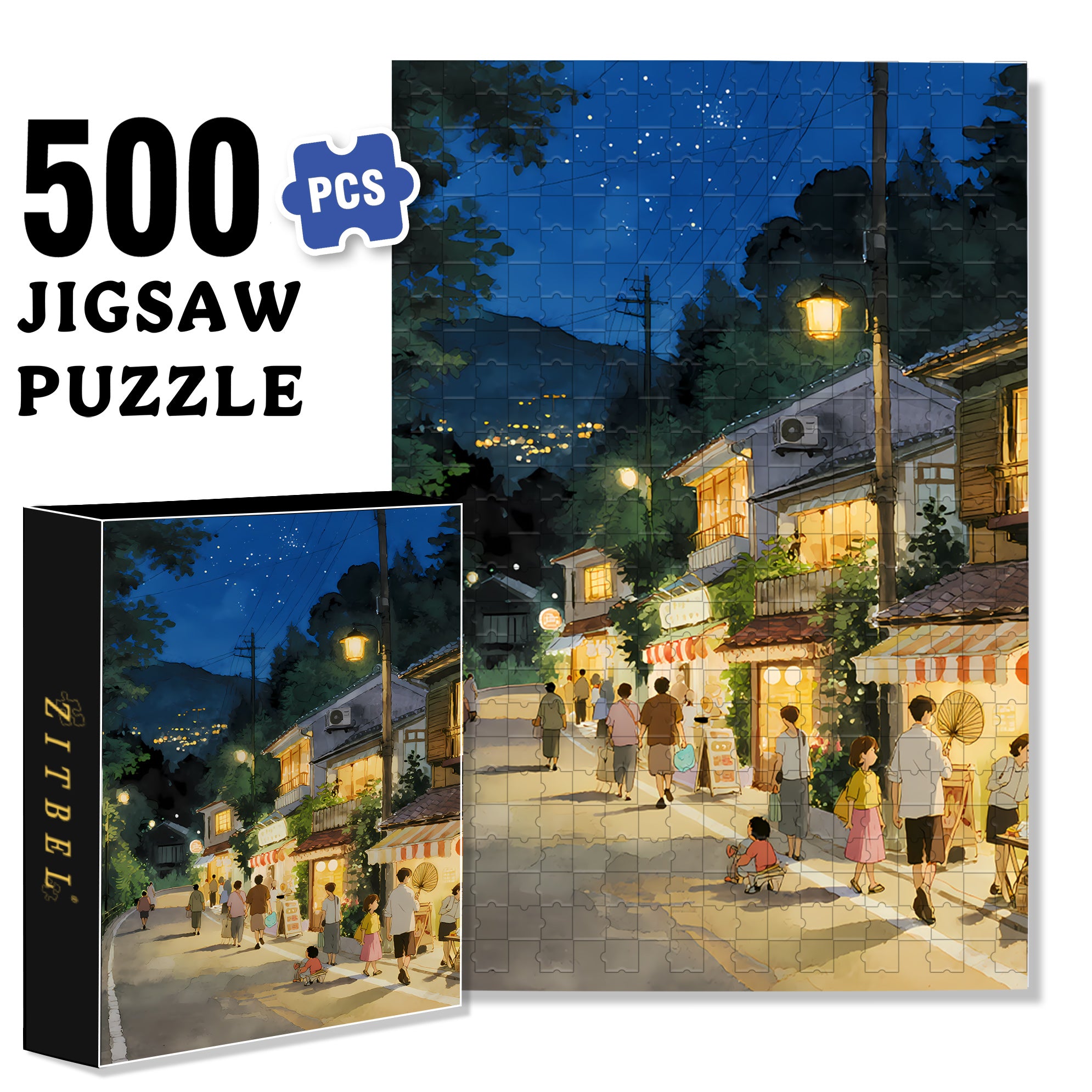 Winding 500pcs/1000pcs Jigsaw Puzzle, Scratch-Resistant, Interactive Family Game & Brain-Boosting DIY Decor, Perfect for Halloween, Christmas & New Year Gifts, Family Puzzle Game