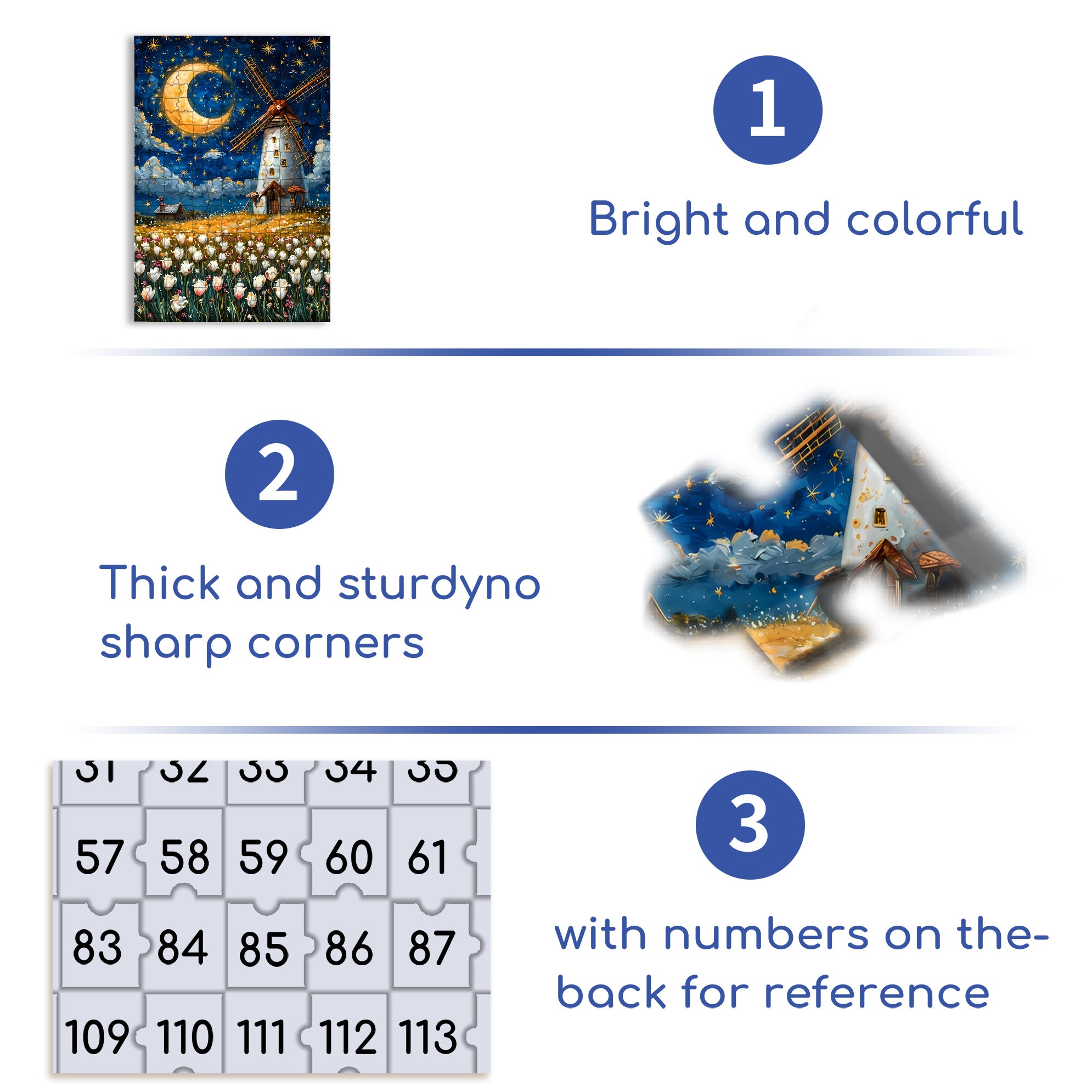 Windmill 500pcs/1000pcs Jigsaw Puzzle, Scratch-Resistant, Interactive Family Game & Brain-Boosting DIY Decor, Perfect for Halloween, Christmas & New Year Gifts, Family Puzzle Game