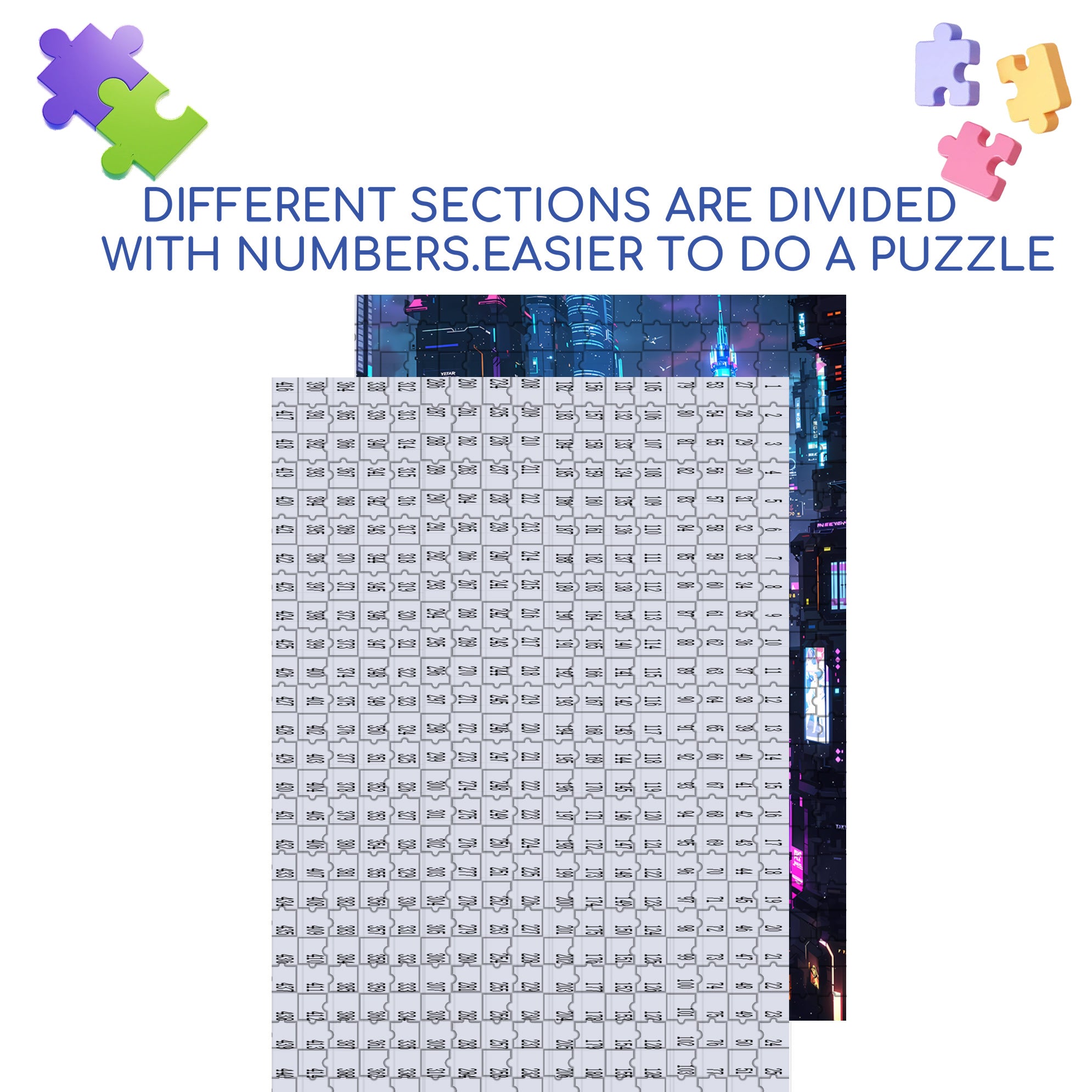 A Futuristic Urban Dream 500pcs/1000pcs Jigsaw Puzzle, Scratch-Resistant, Interactive Family Game & Brain-Boosting DIY Decor, Perfect for Halloween, Christmas & New Year Gifts, Family Puzzle Game
