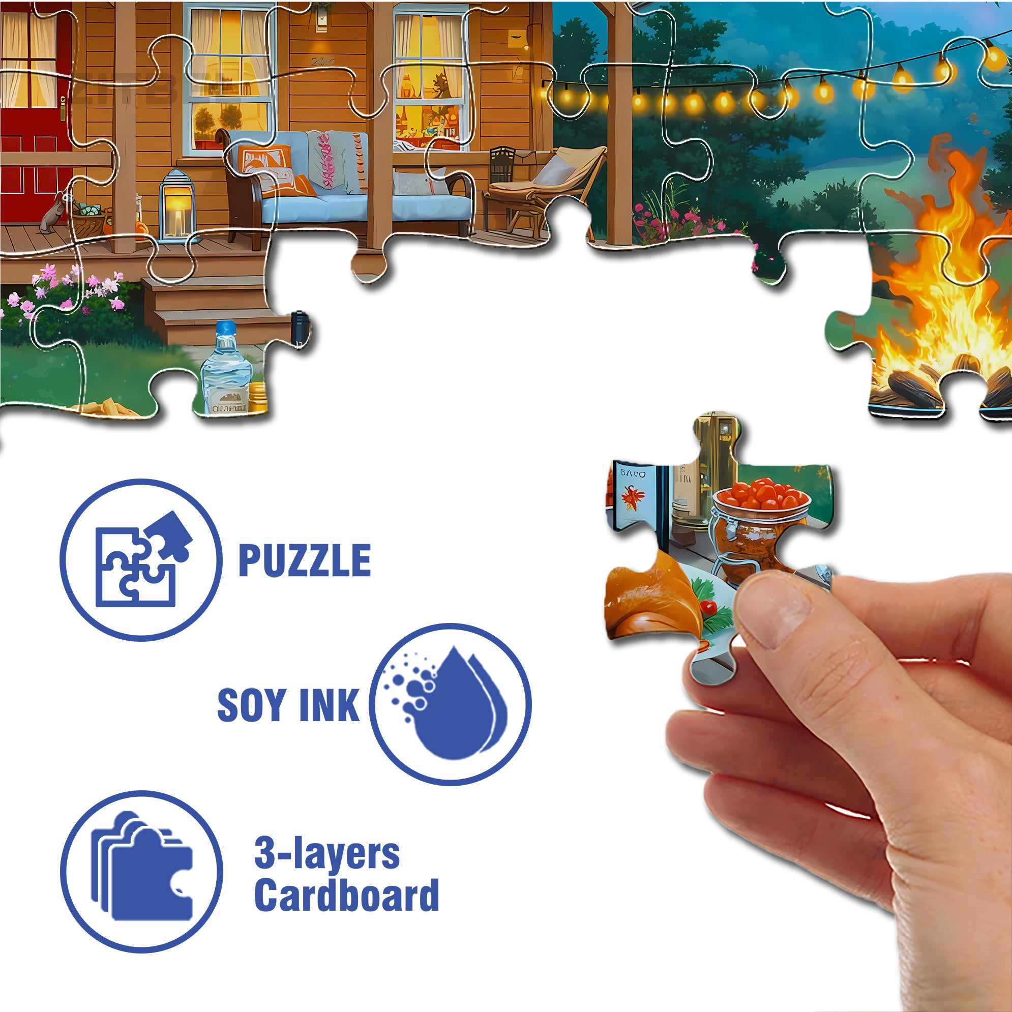A Rich Dinner 500pcs/1000pcs Jigsaw Puzzle, Scratch-Resistant, Interactive Family Game & Brain-Boosting DIY Decor, Perfect for Halloween, Christmas & New Year Gifts, Family Puzzle Game