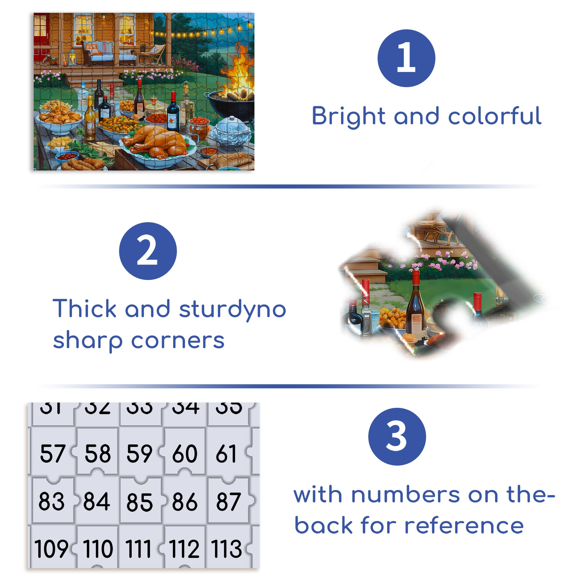 A Rich Dinner 500pcs/1000pcs Jigsaw Puzzle, Scratch-Resistant, Interactive Family Game & Brain-Boosting DIY Decor, Perfect for Halloween, Christmas & New Year Gifts, Family Puzzle Game